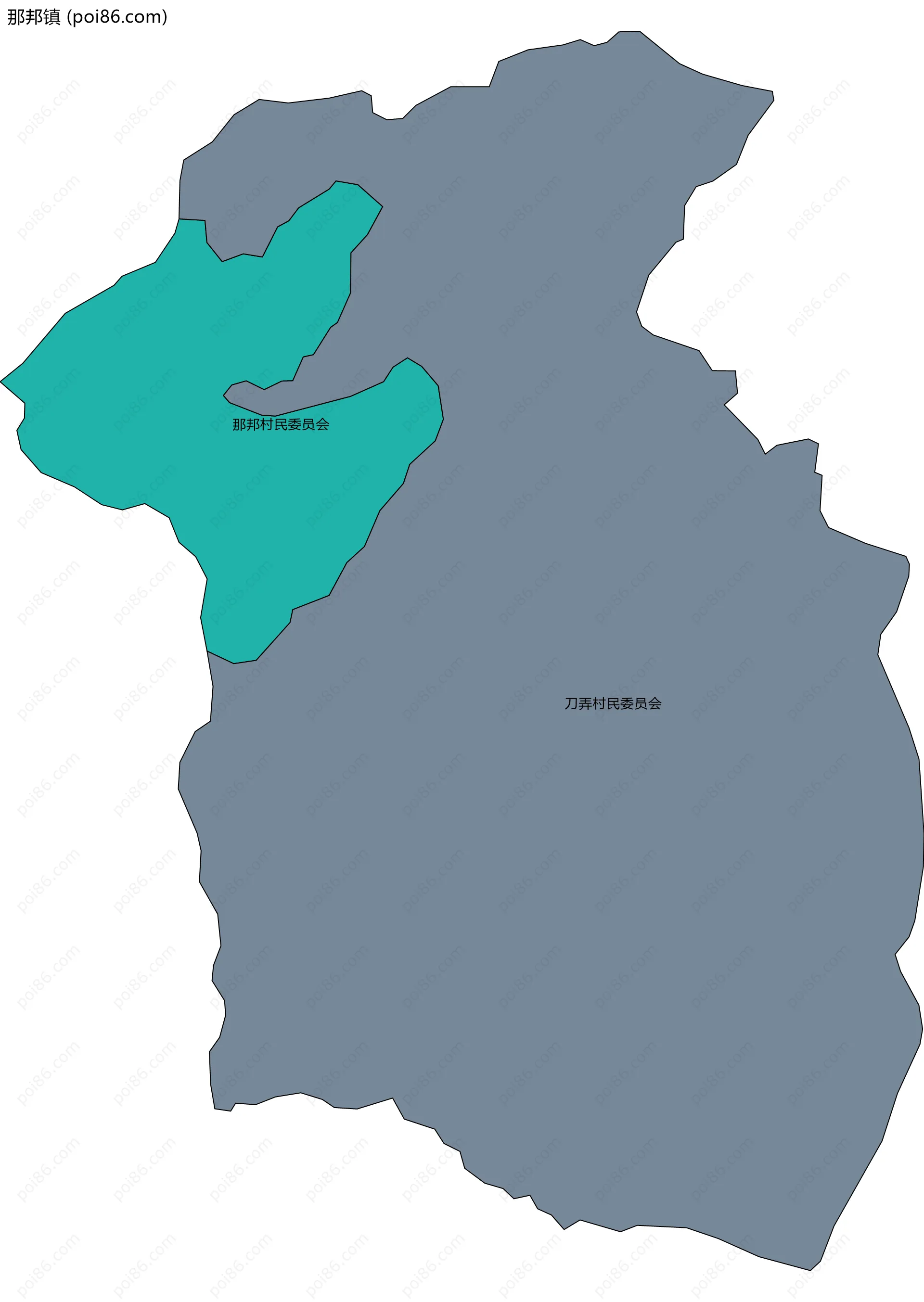 那邦镇边界地图(五级行政区划)