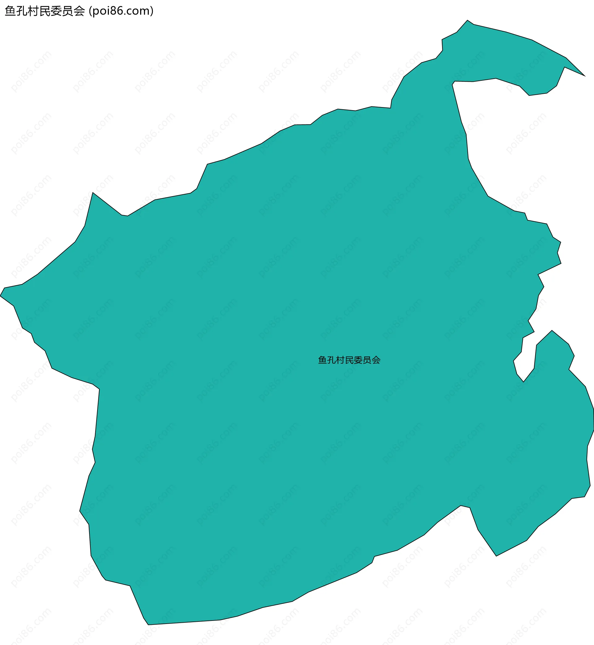 鱼孔村民委员会边界地图