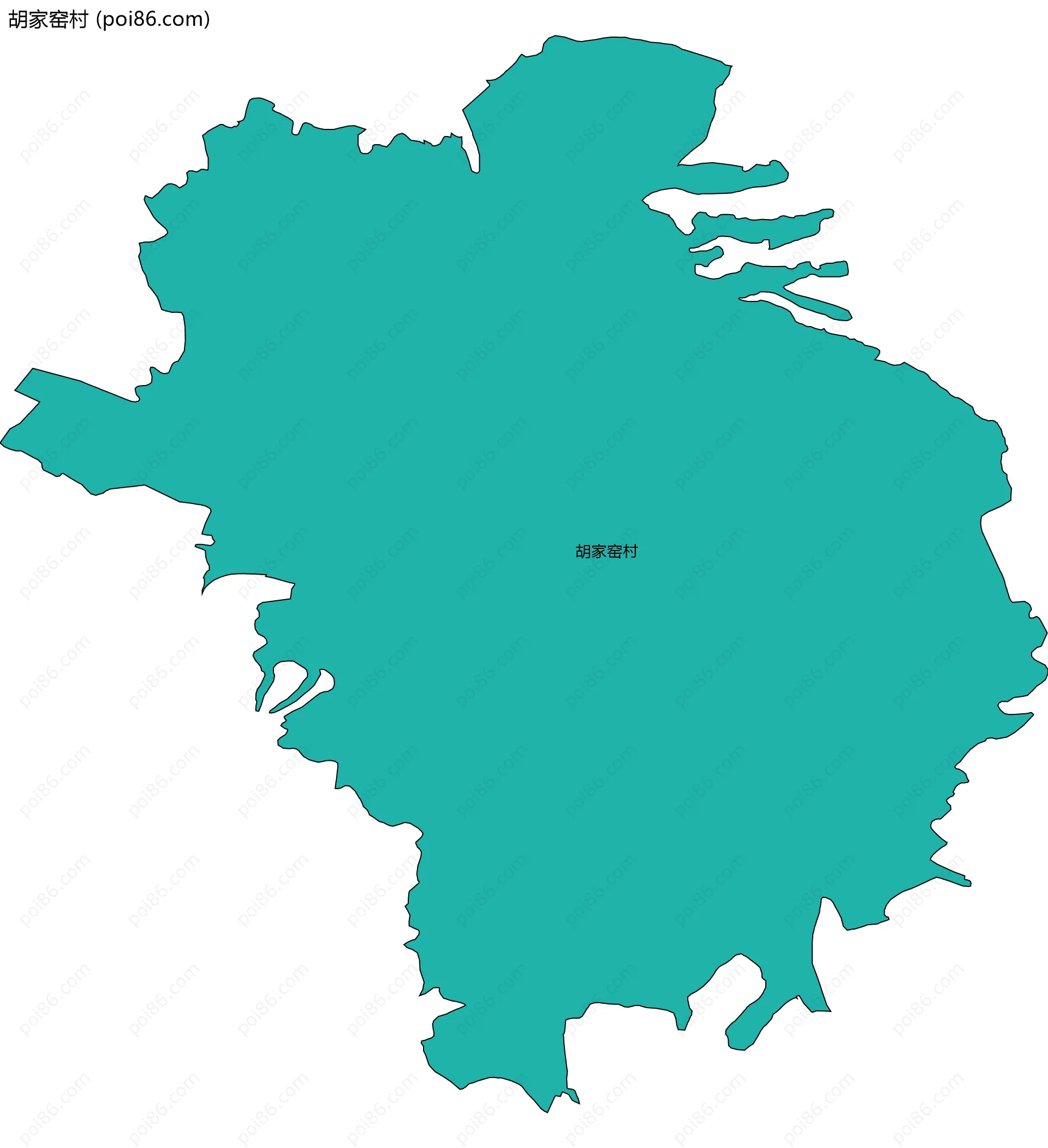 胡家窑村边界地图