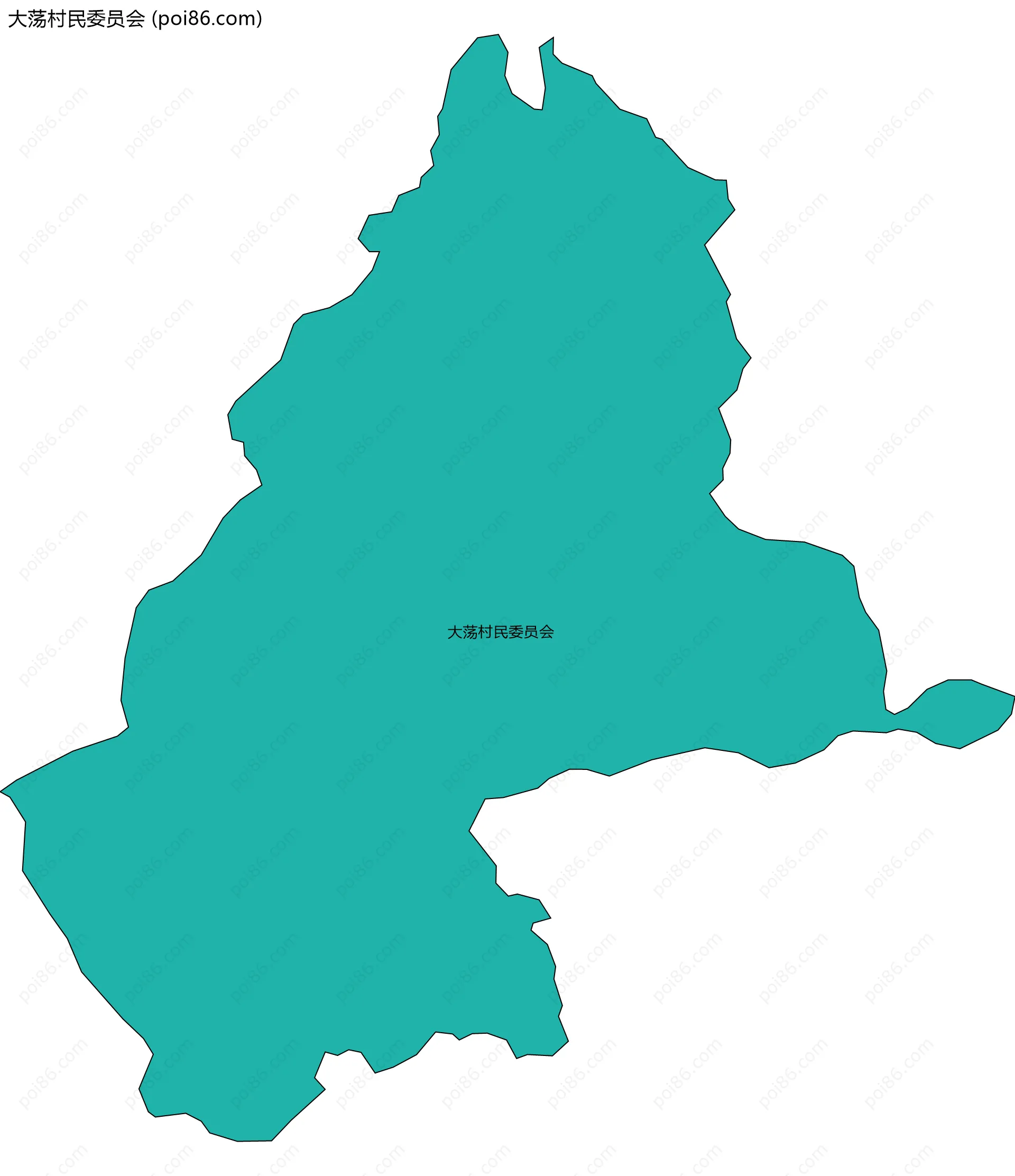 大荡村民委员会边界地图