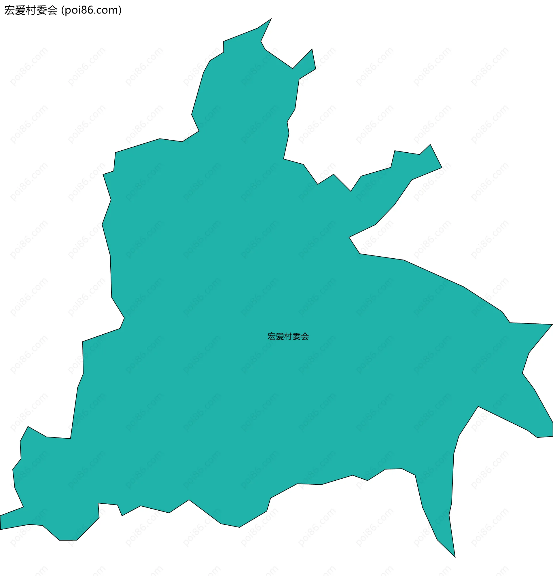 宏爱村委会边界地图