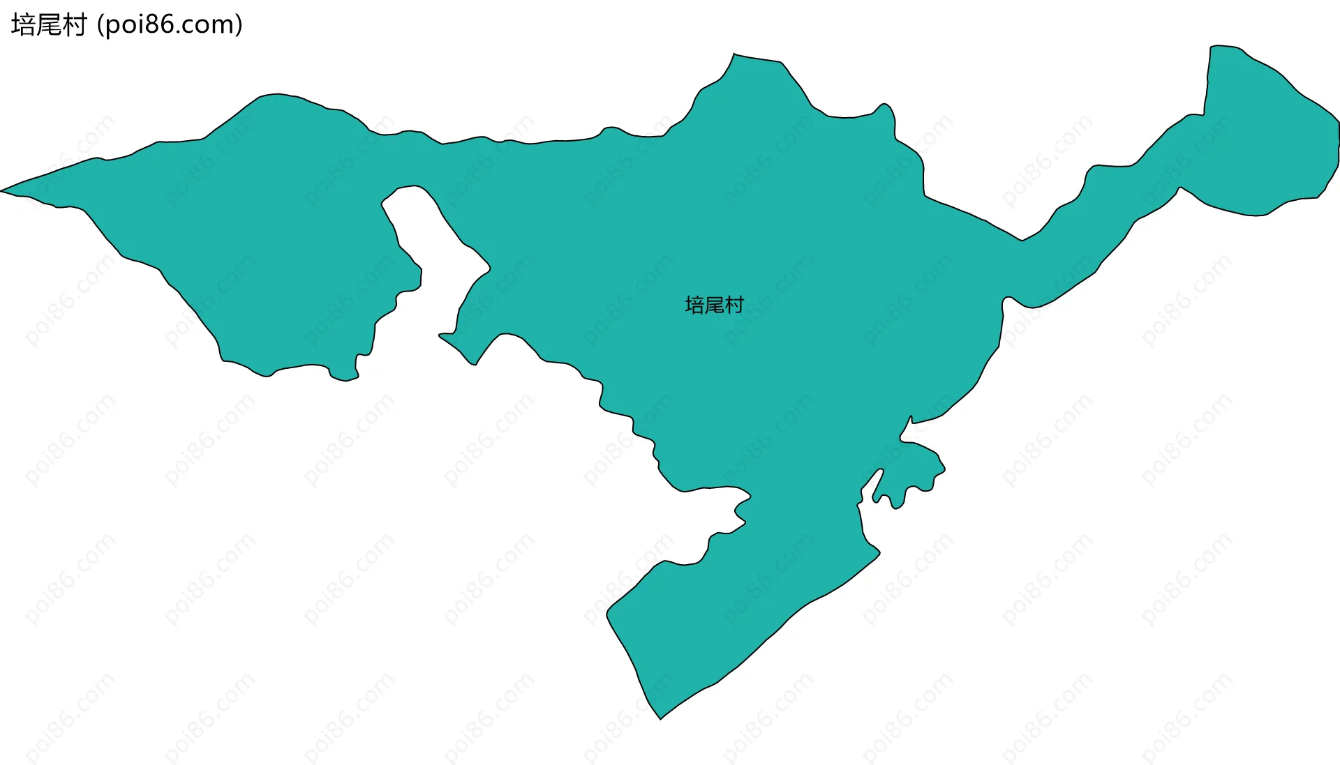 培尾村边界地图