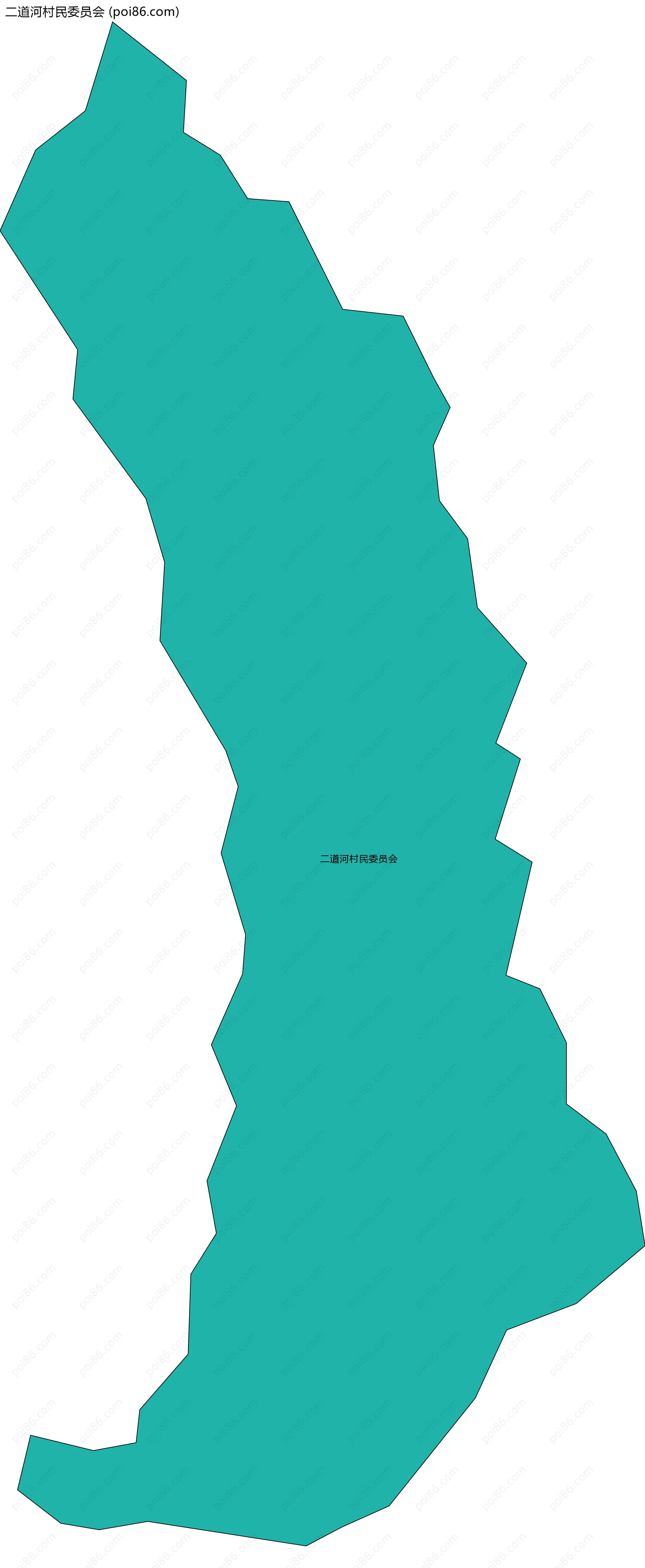 二道河村民委员会边界地图