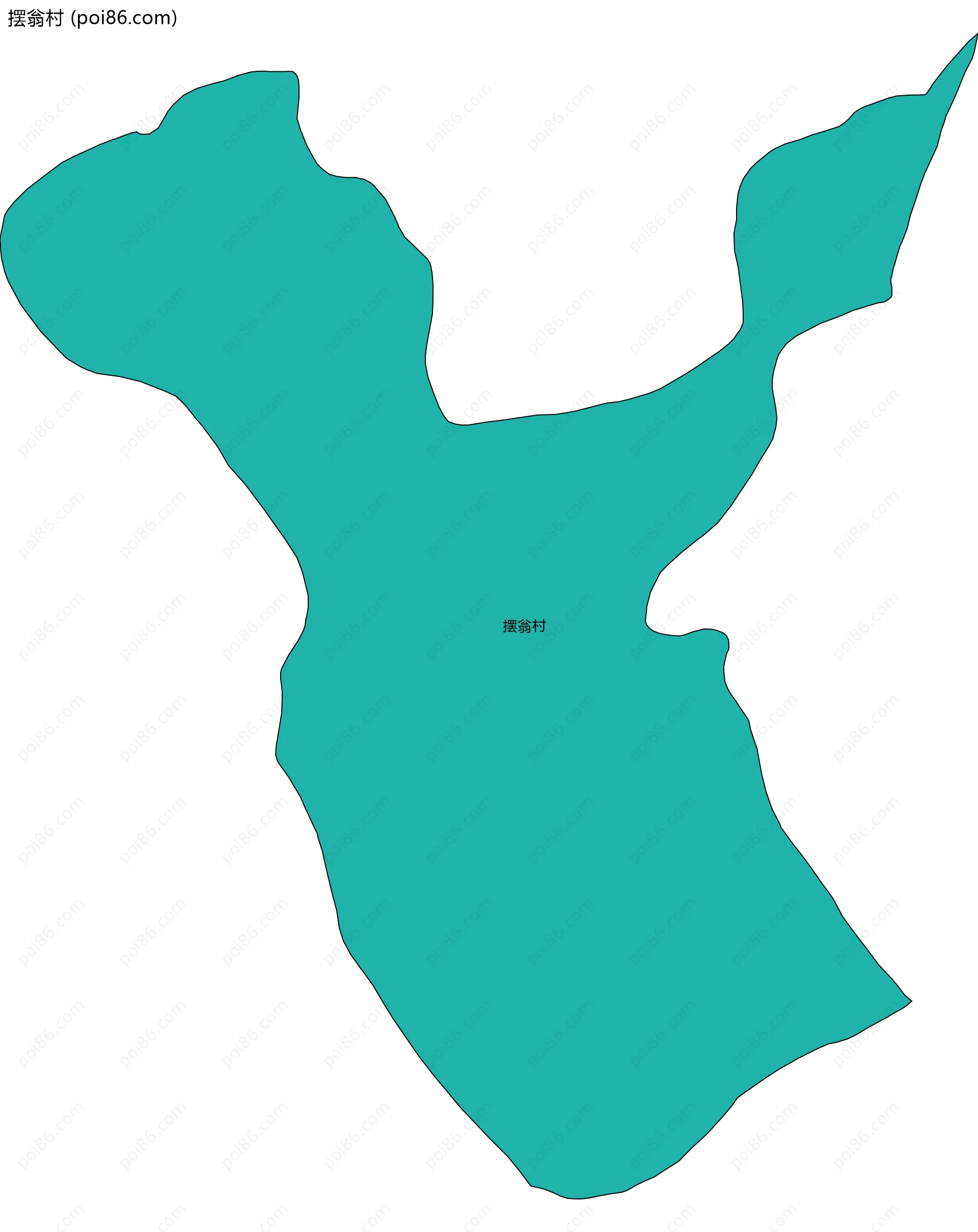 摆翁村边界地图