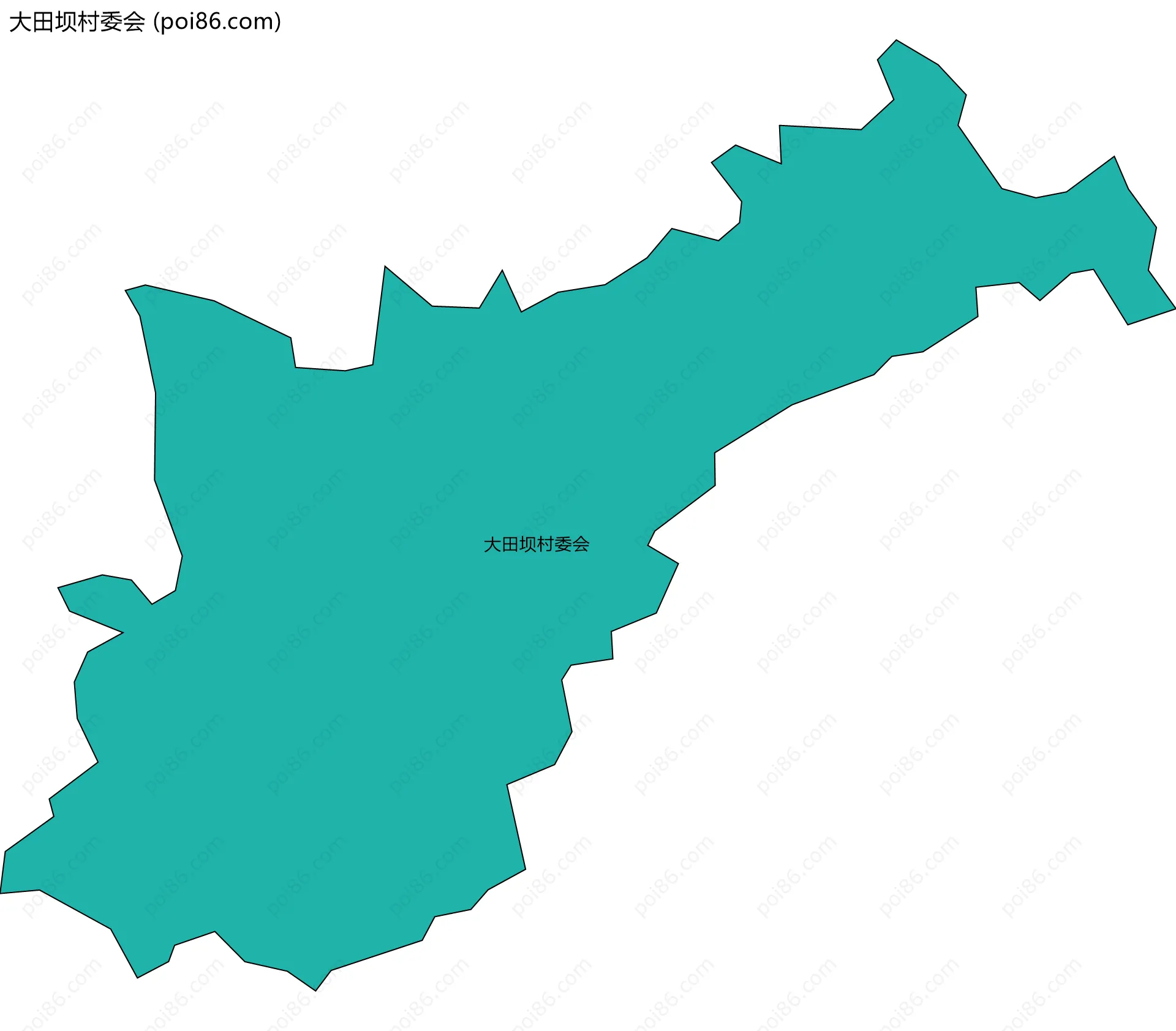 大田坝村委会边界地图