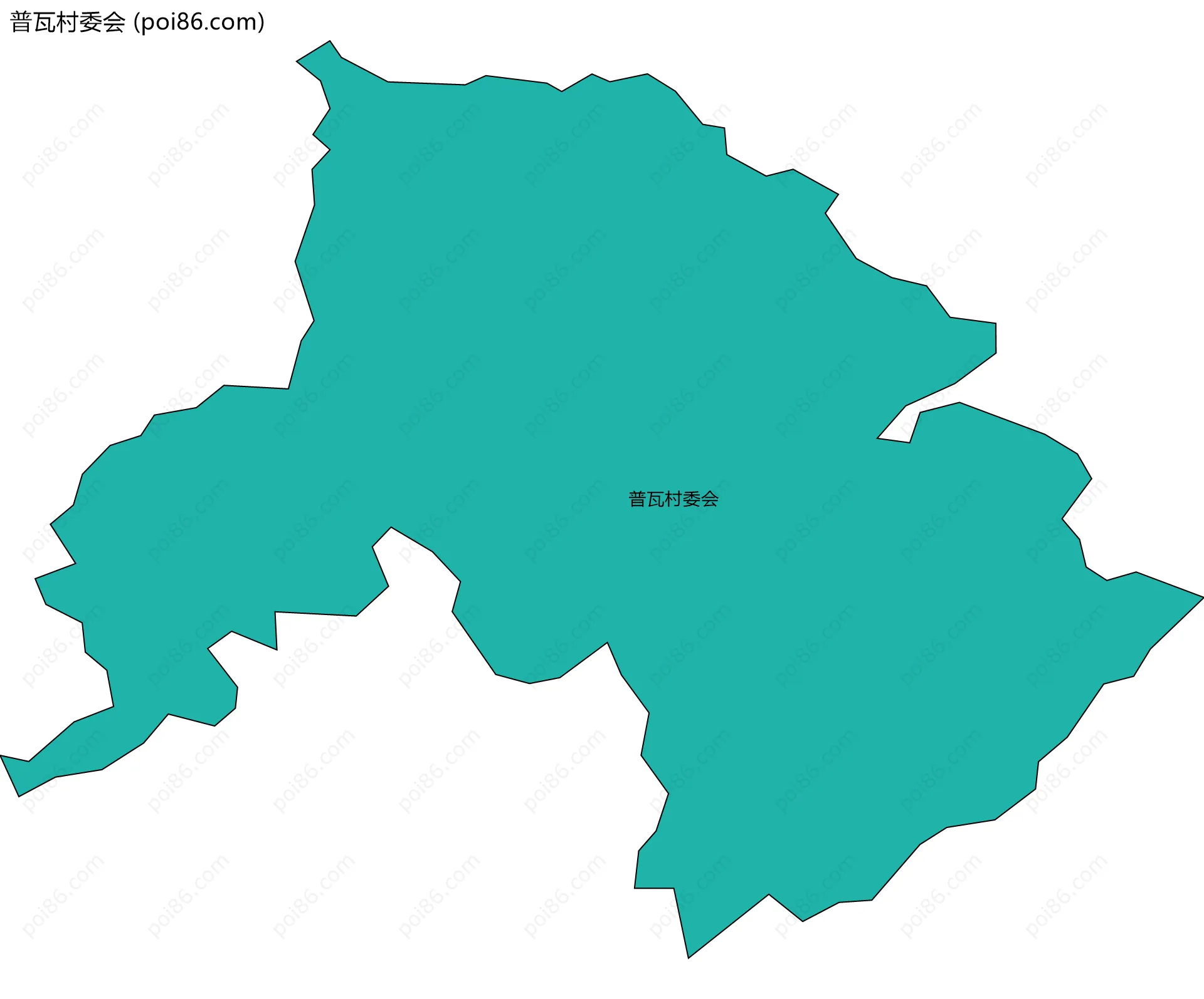 普瓦村委会边界地图