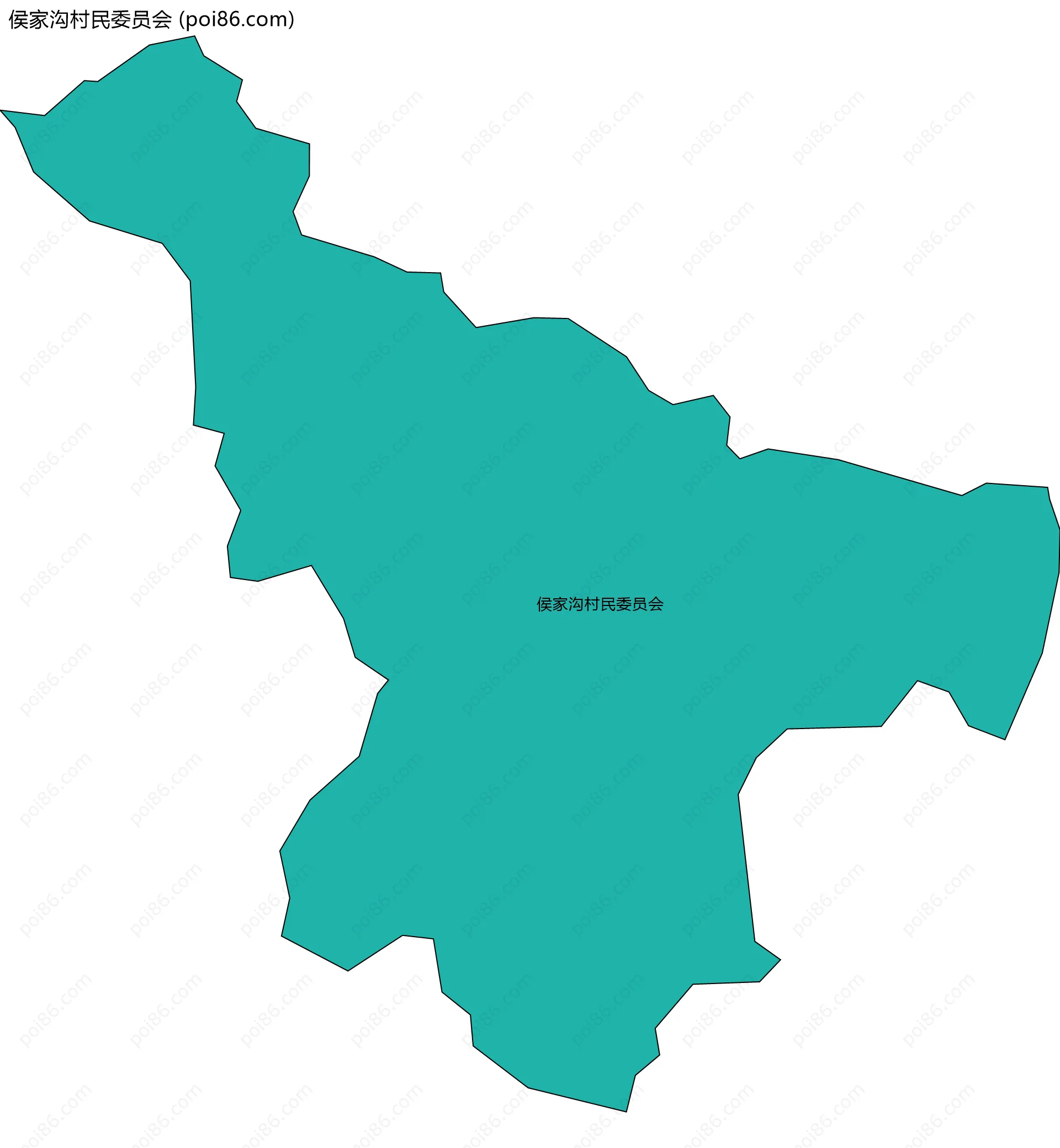 侯家沟村民委员会边界地图