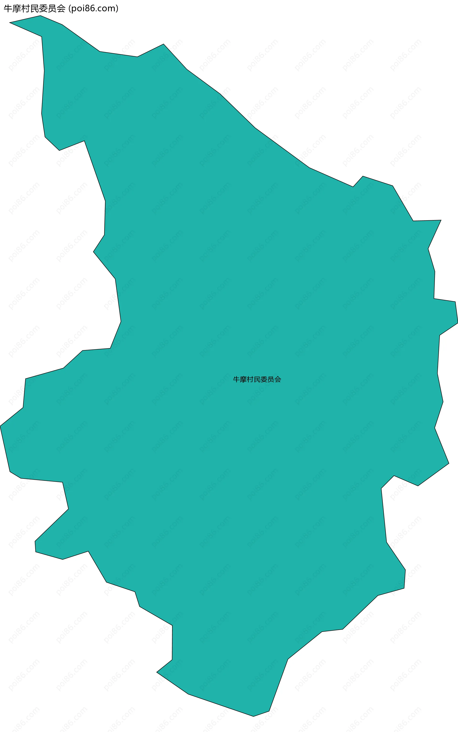 牛摩村民委员会边界地图