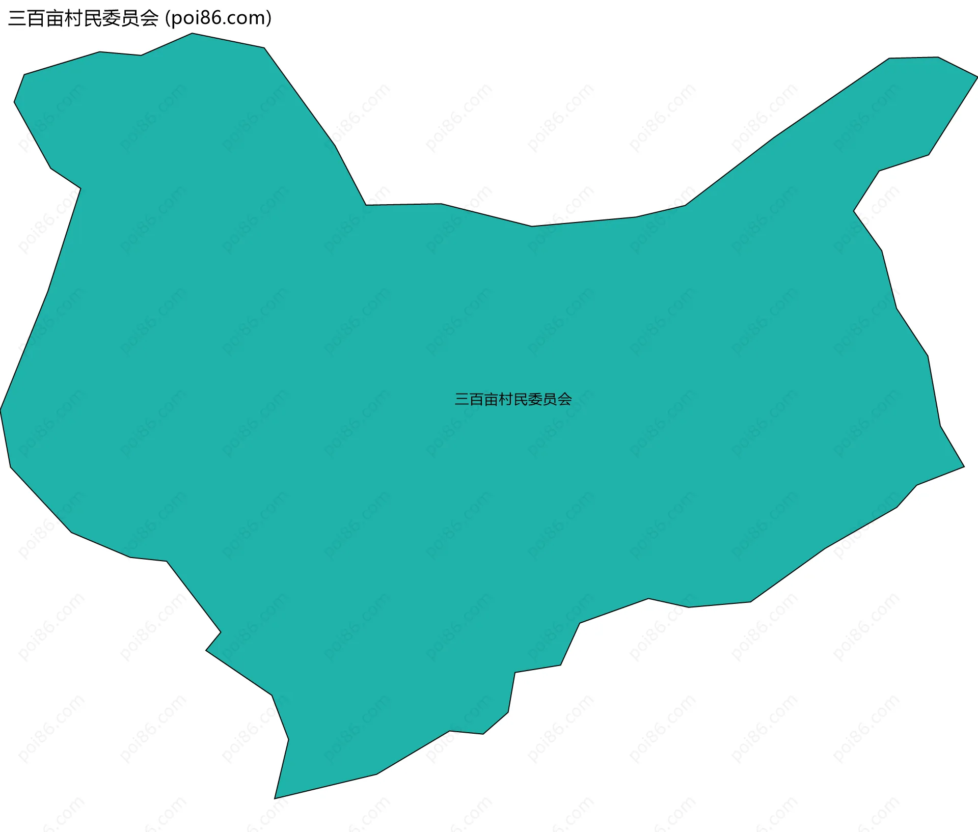 三百亩村民委员会边界地图
