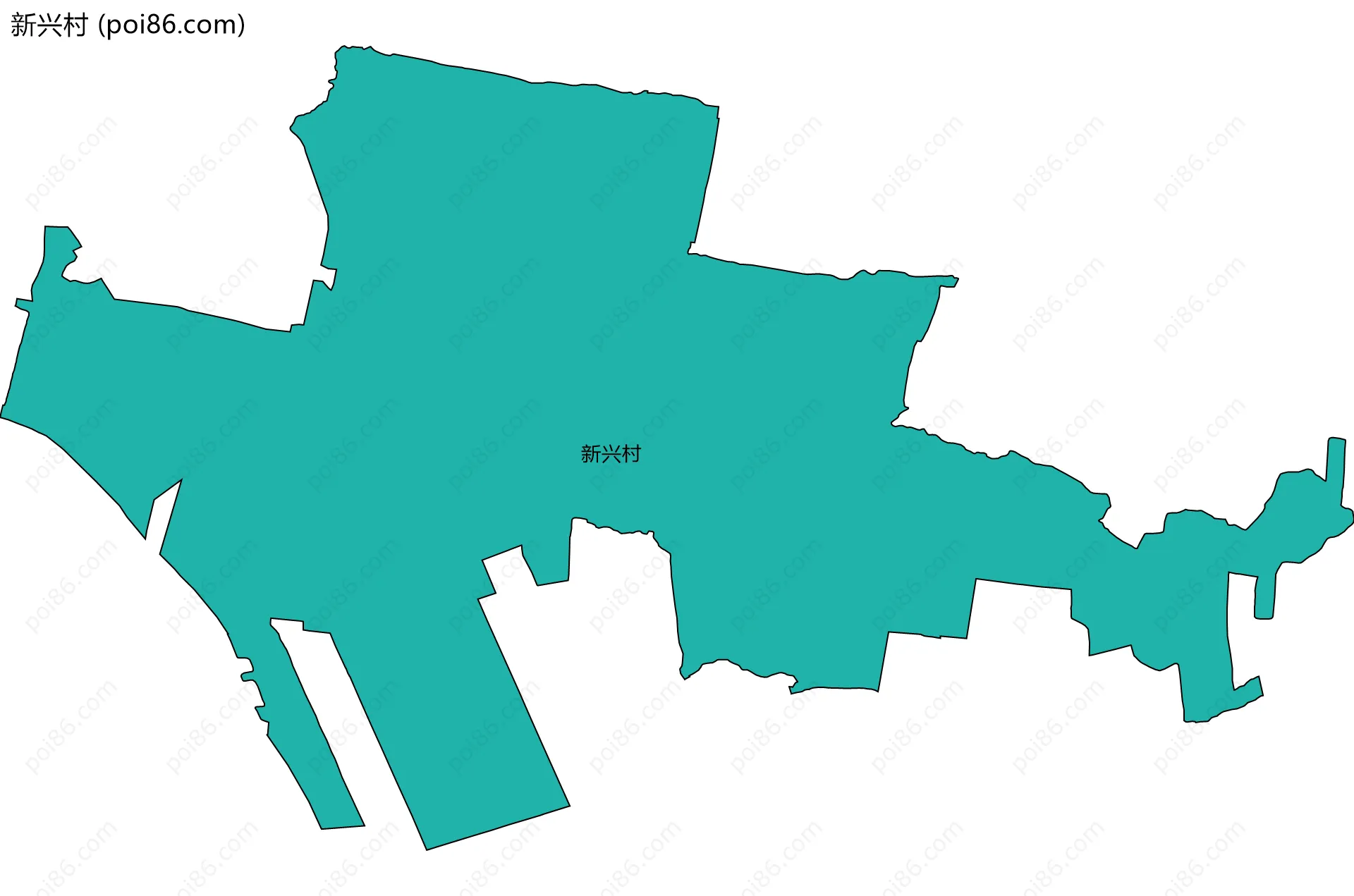 新兴村边界地图