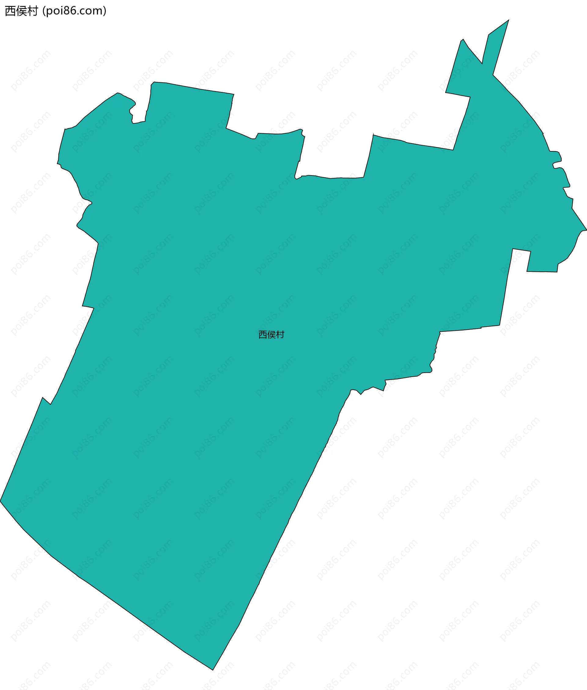 西侯村边界地图