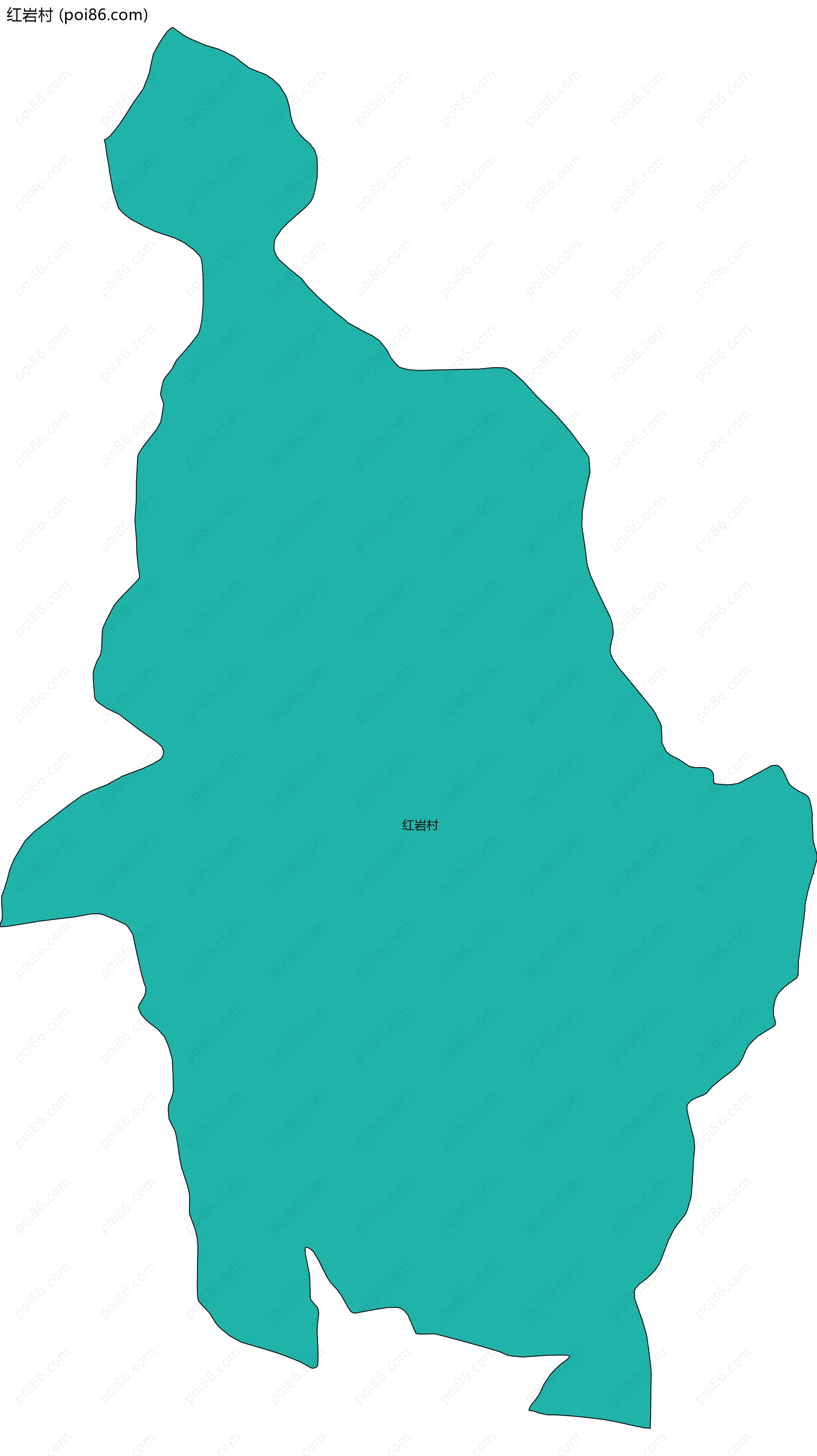 红岩村边界地图