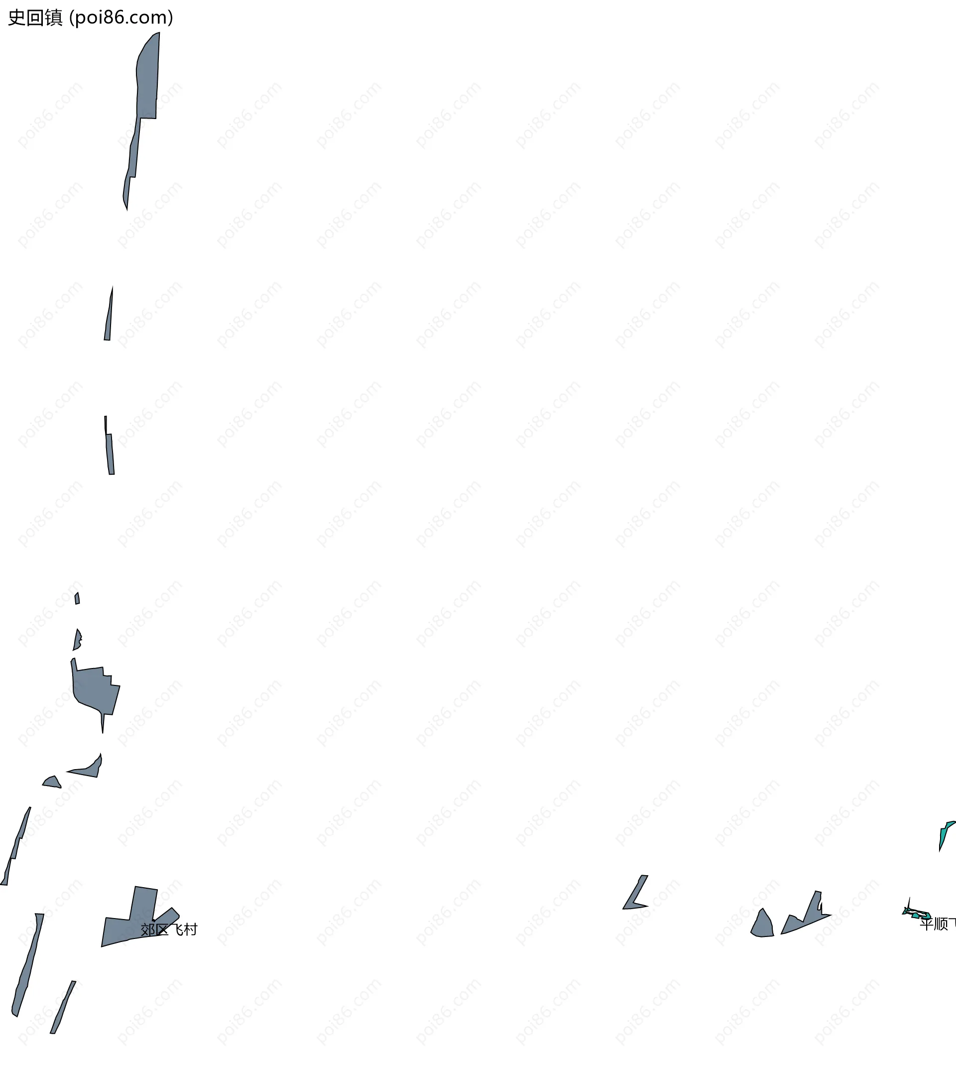 史回镇边界地图(五级行政区划)