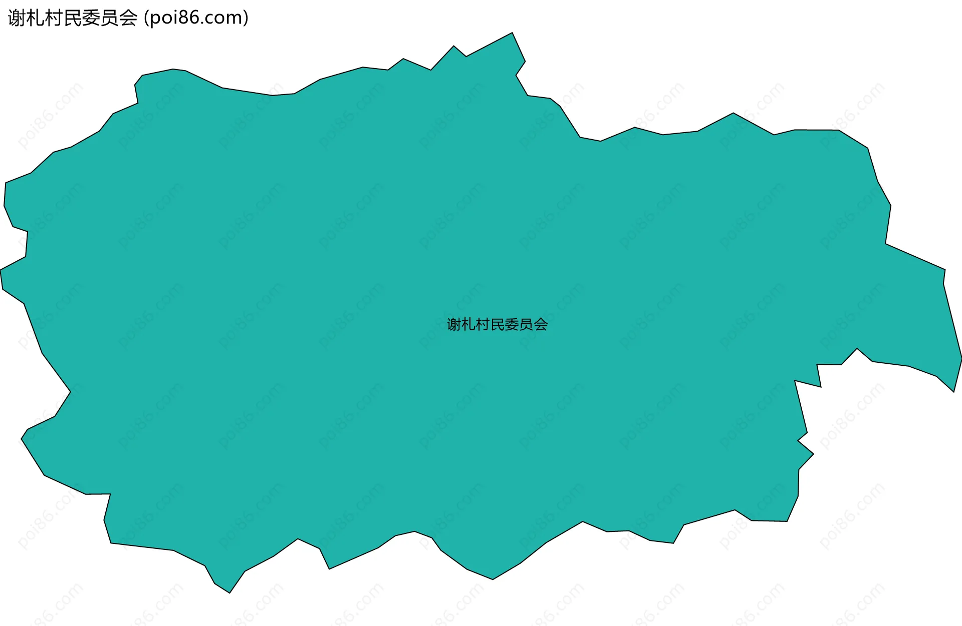 谢札村民委员会边界地图