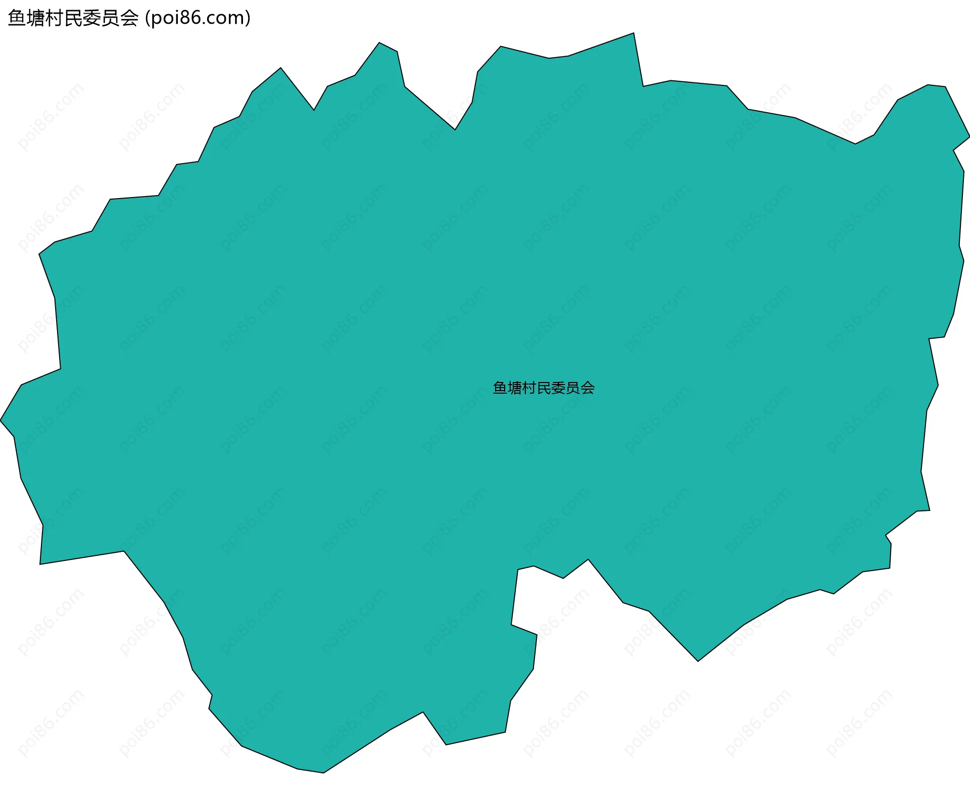 鱼塘村民委员会边界地图