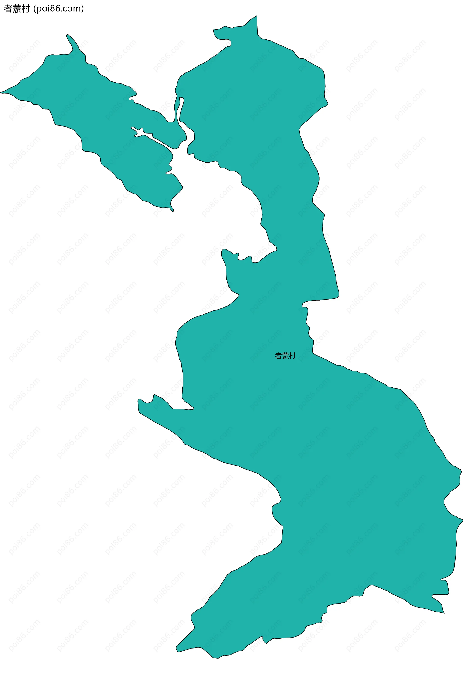 者蒙村边界地图