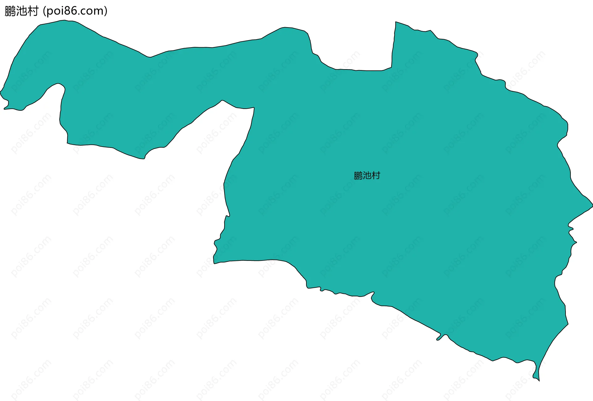 鹏池村边界地图