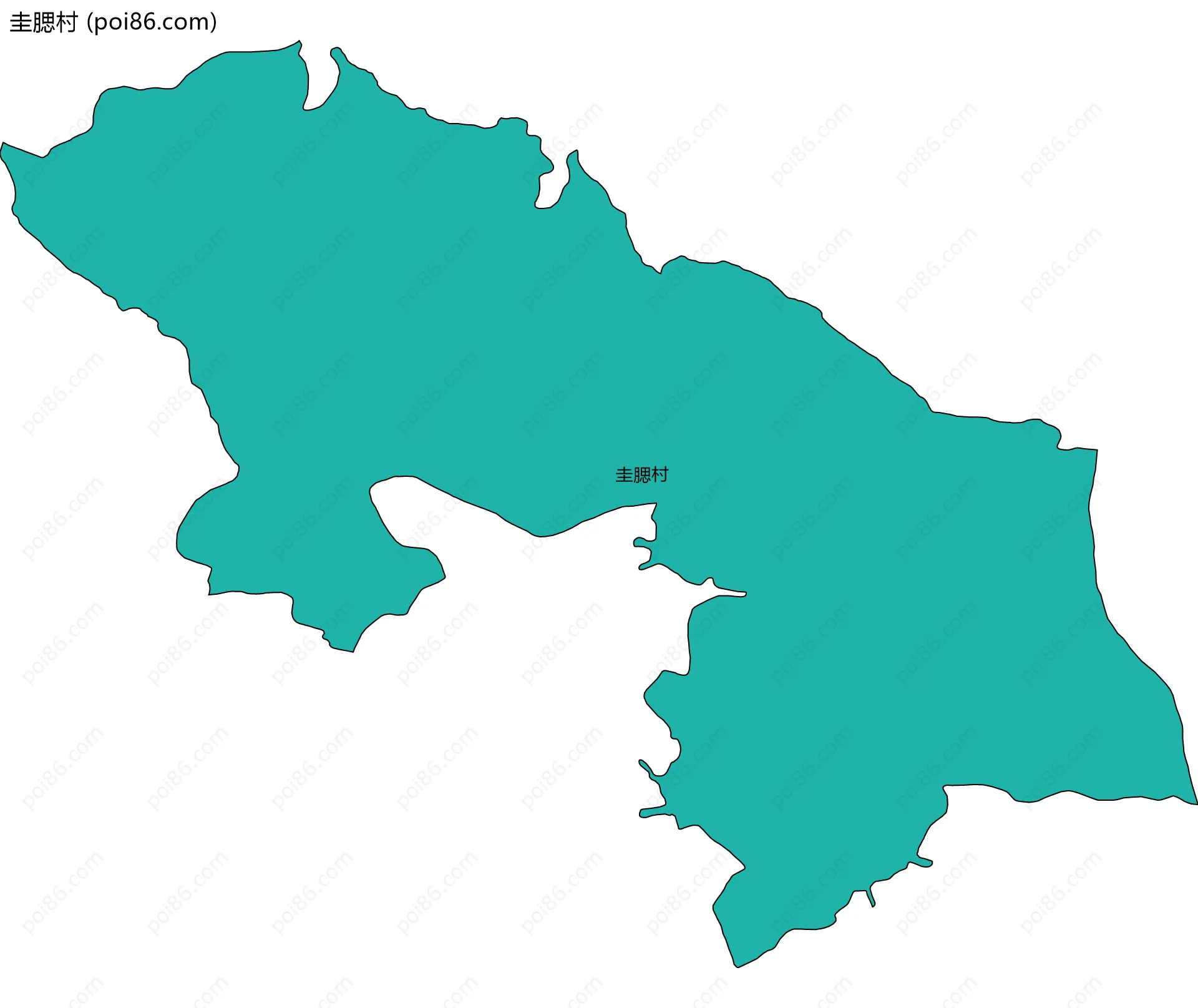 圭腮村边界地图