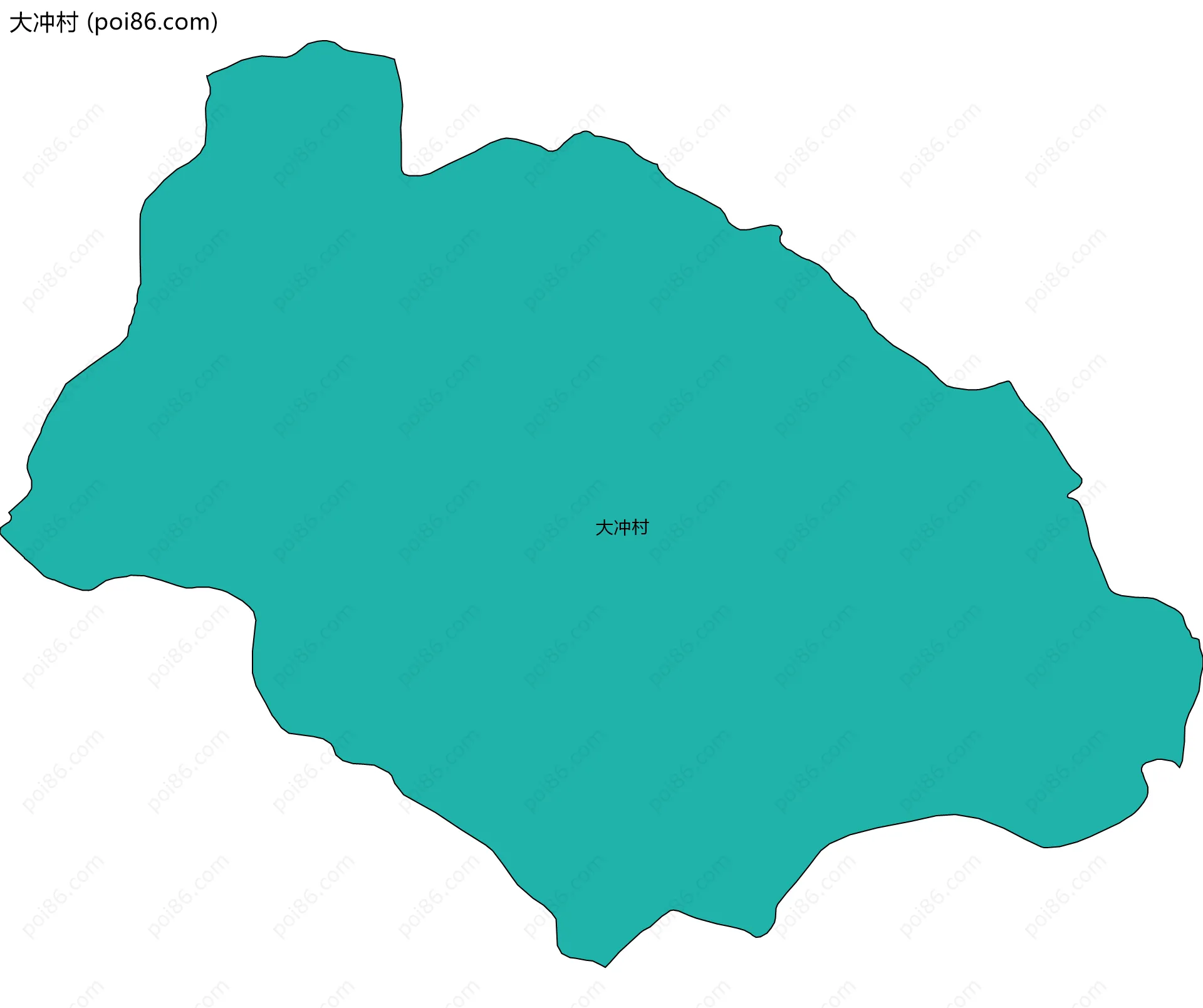 大冲村边界地图