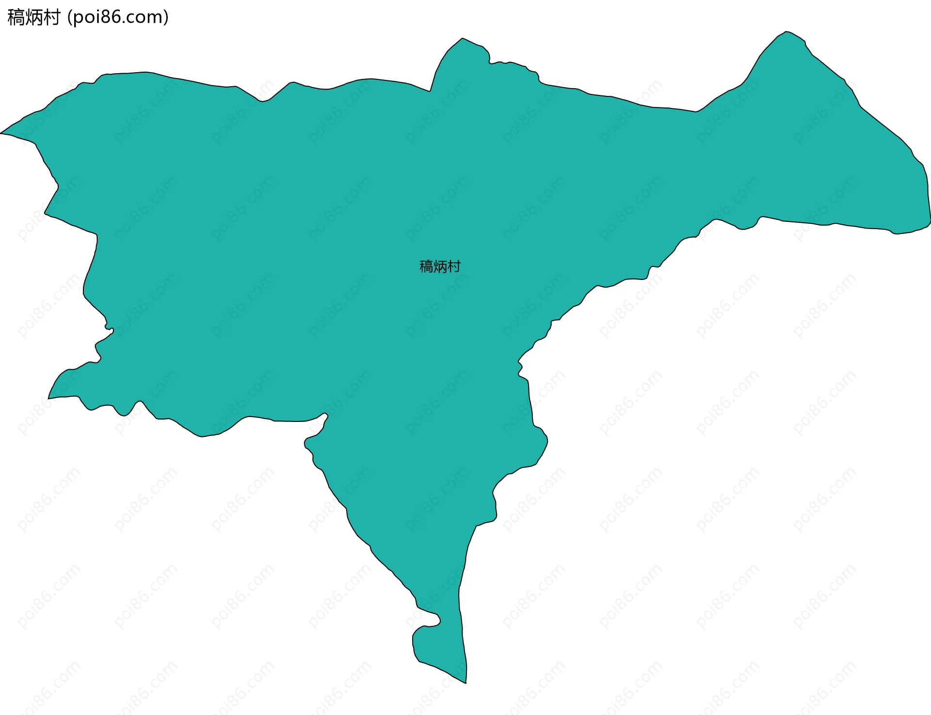 稿炳村边界地图