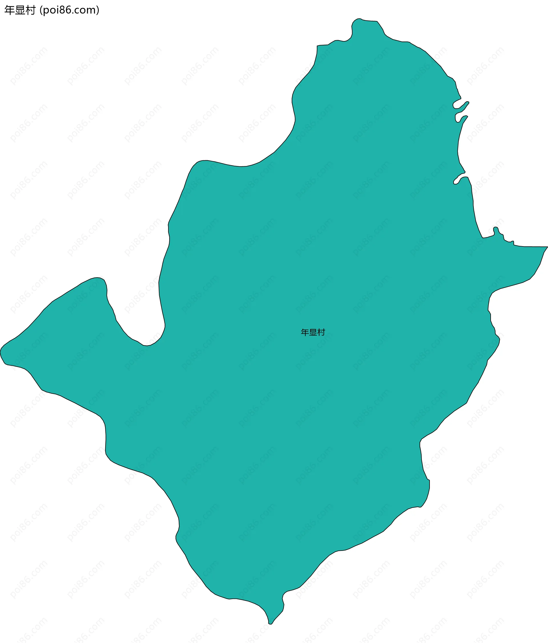 年显村边界地图