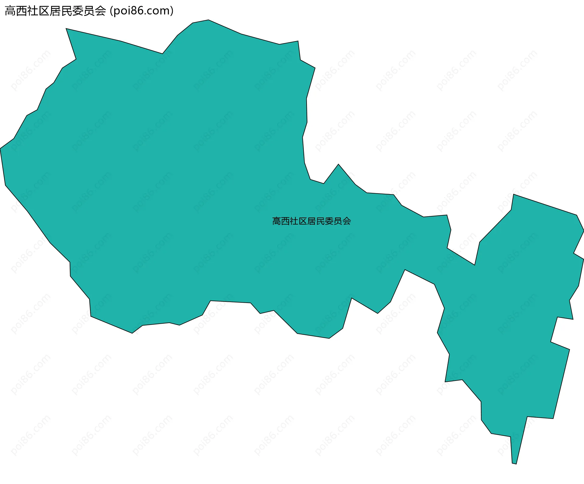 高西社区居民委员会边界地图