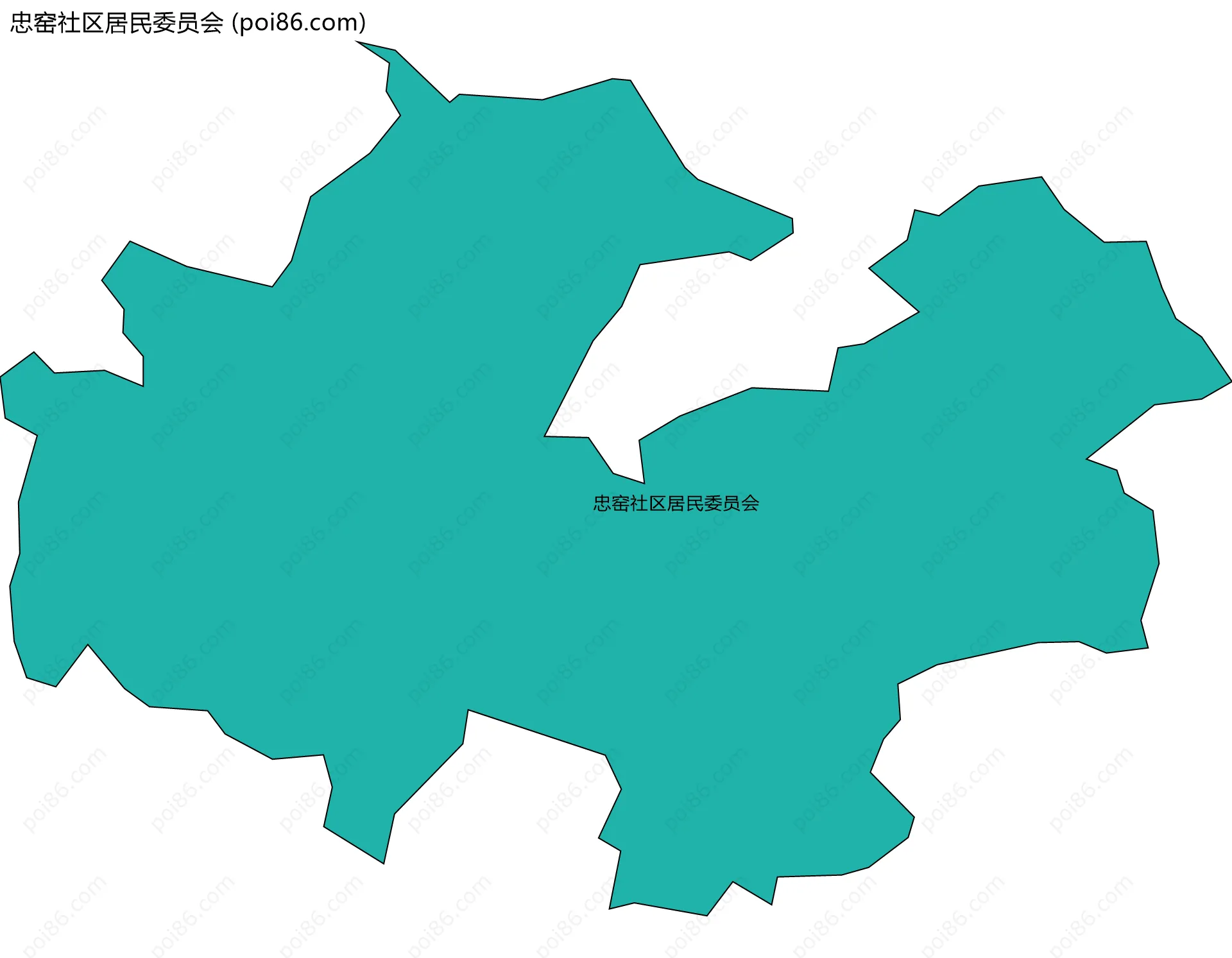 忠窑社区居民委员会边界地图