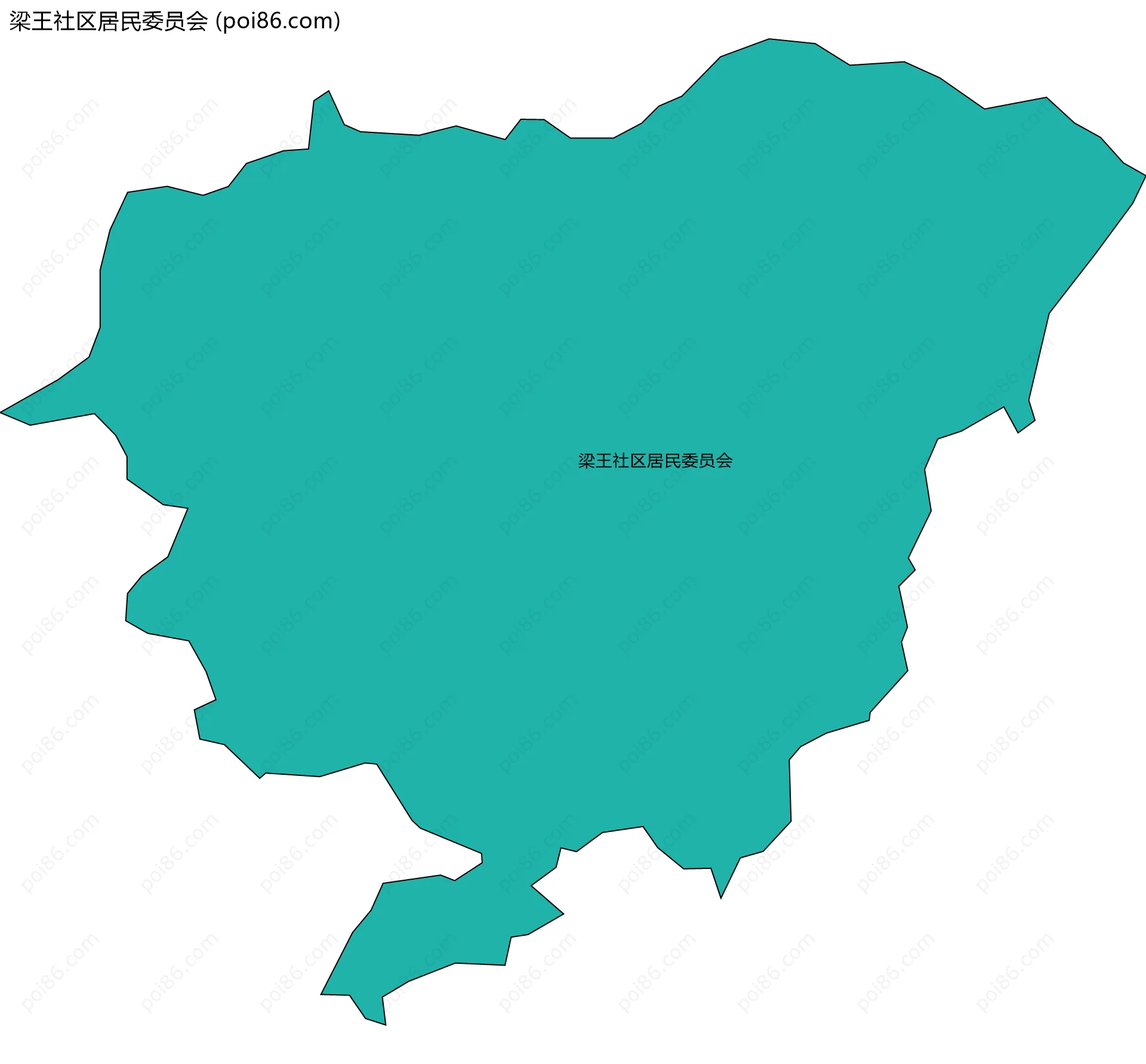 梁王社区居民委员会边界地图