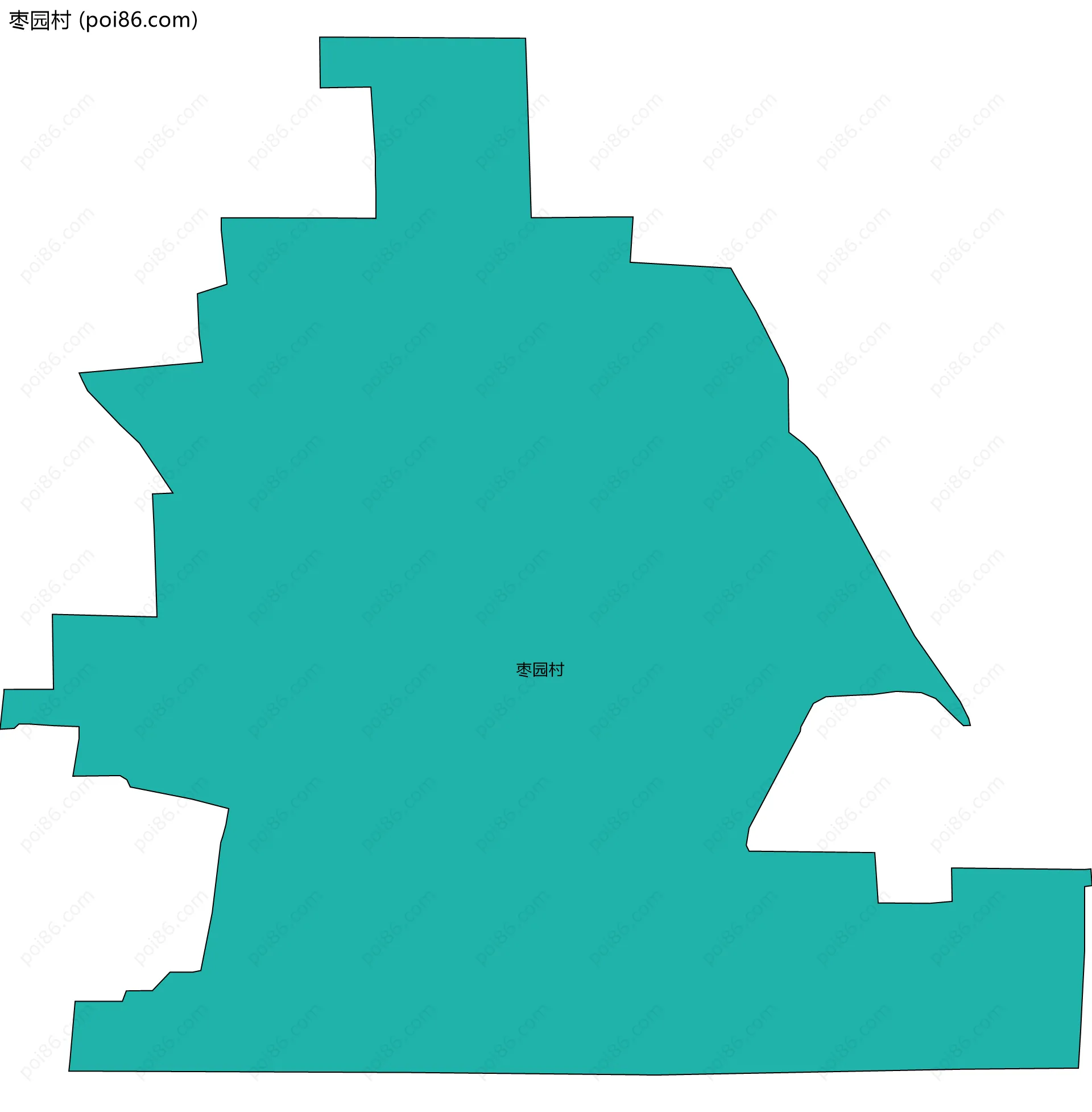 枣园村边界地图