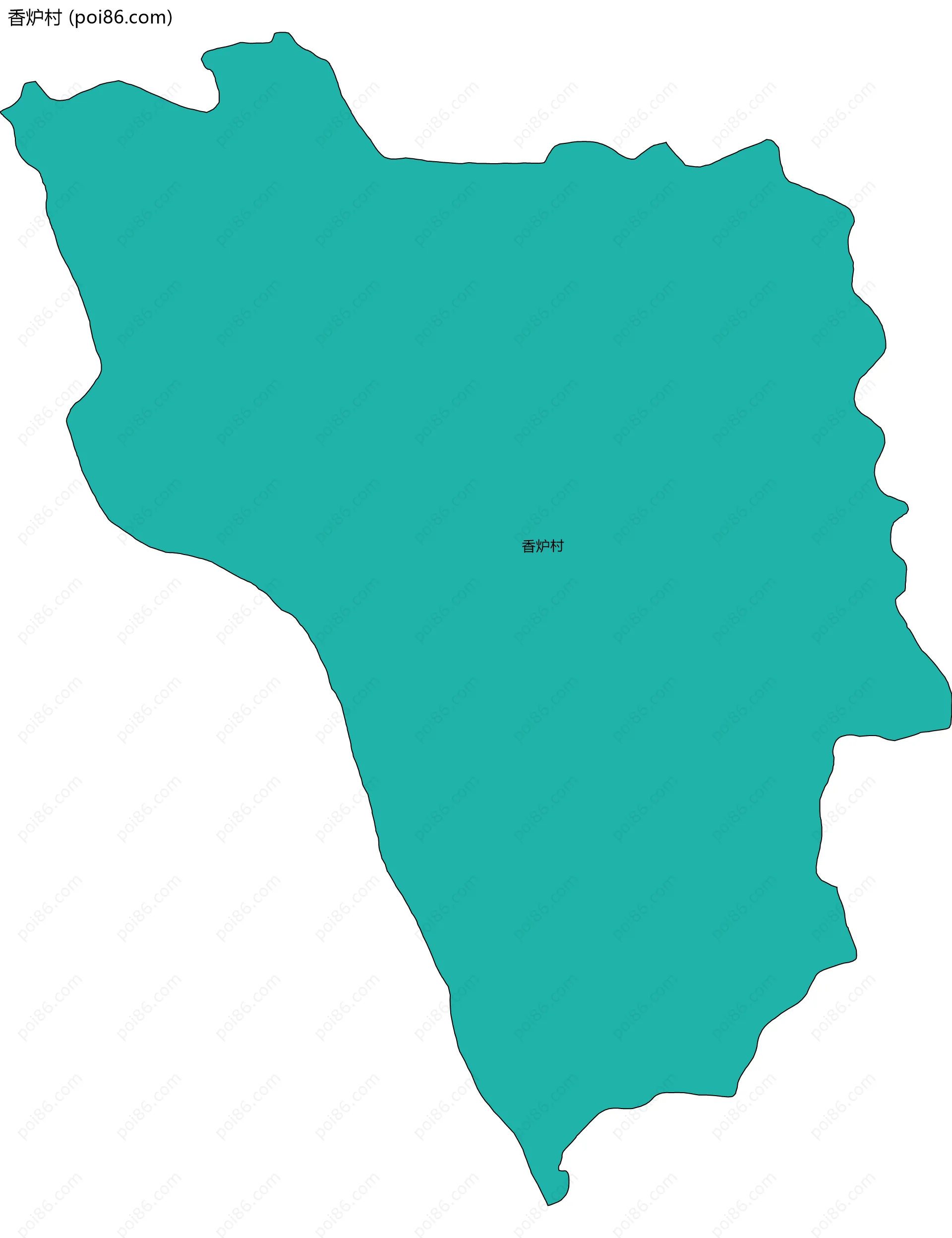 香炉村边界地图