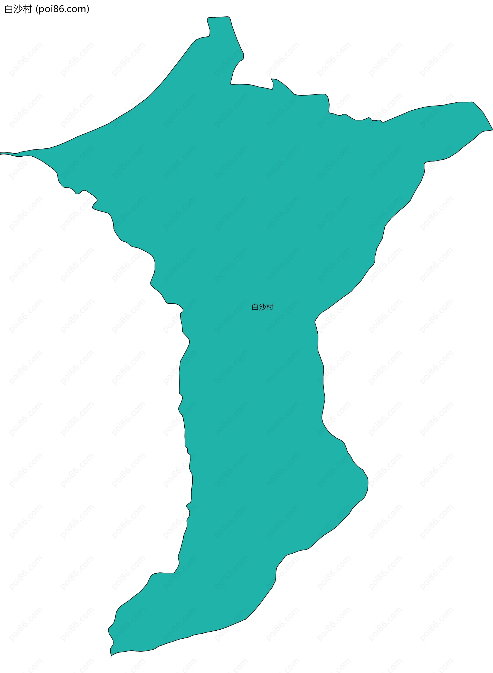 白沙村边界地图