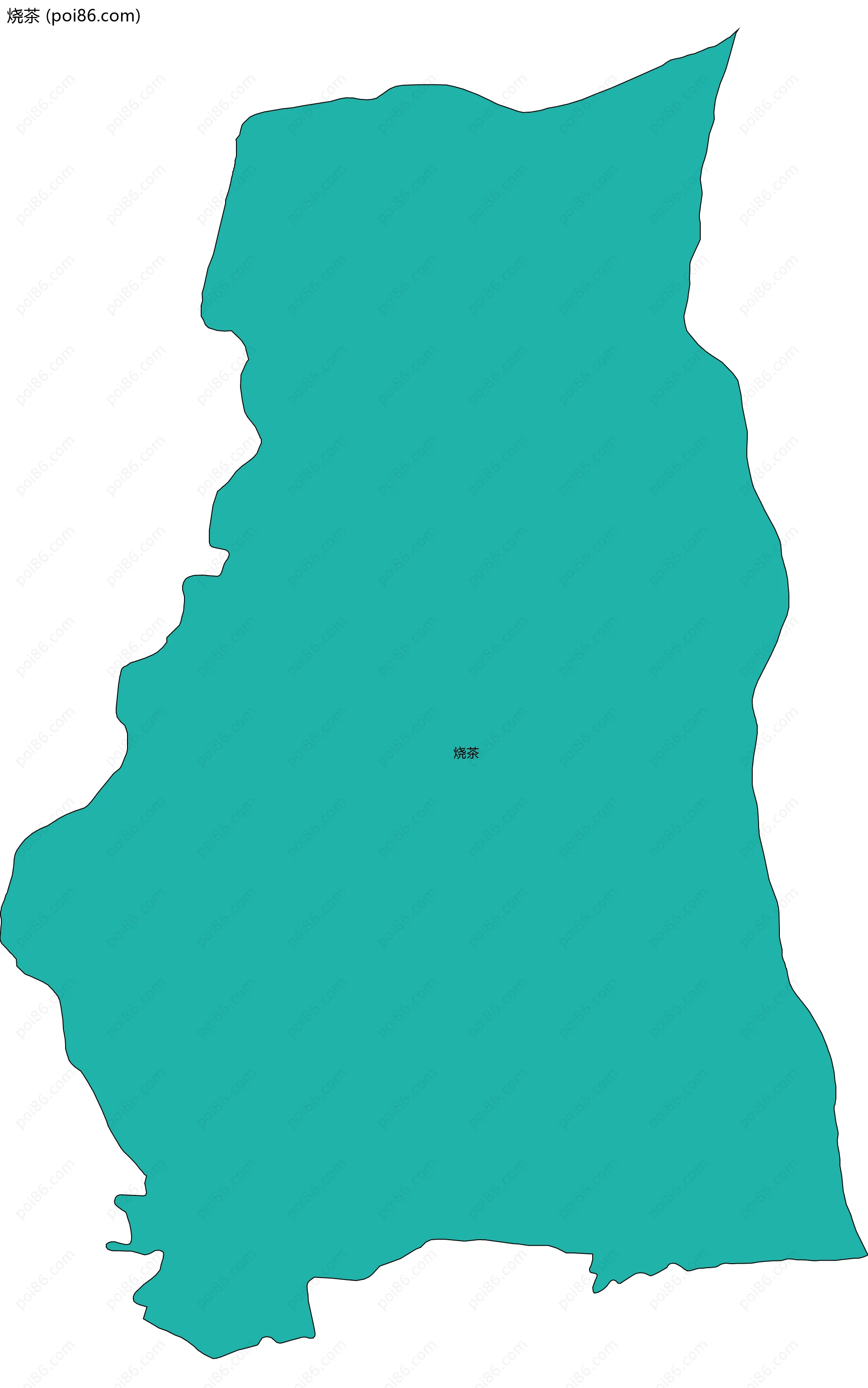 烧茶边界地图