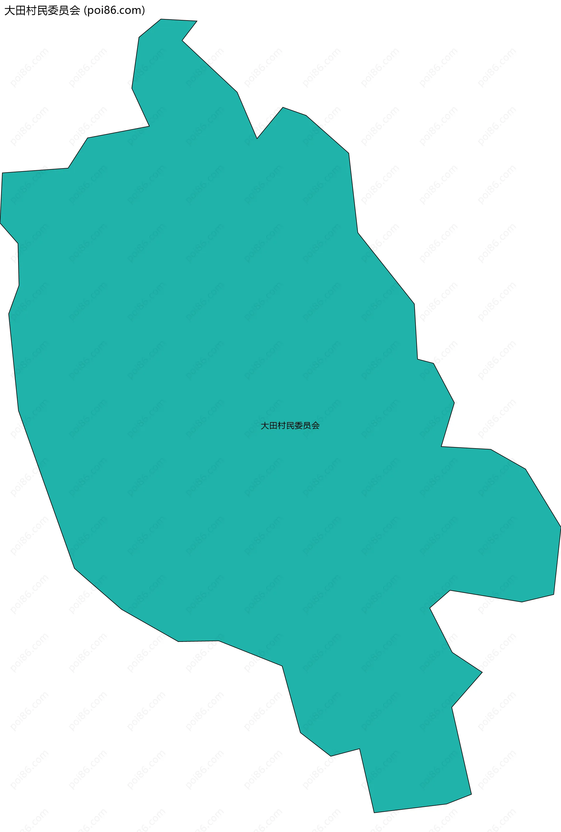 大田村民委员会边界地图