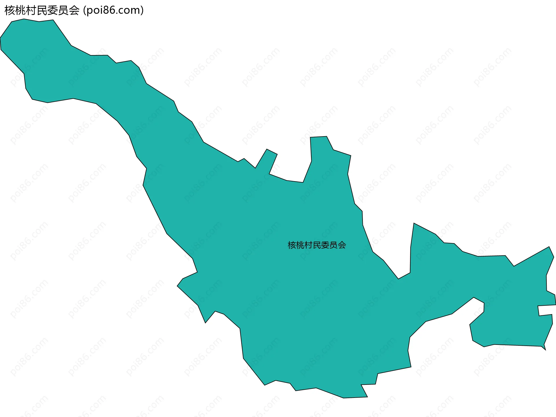 核桃村民委员会边界地图