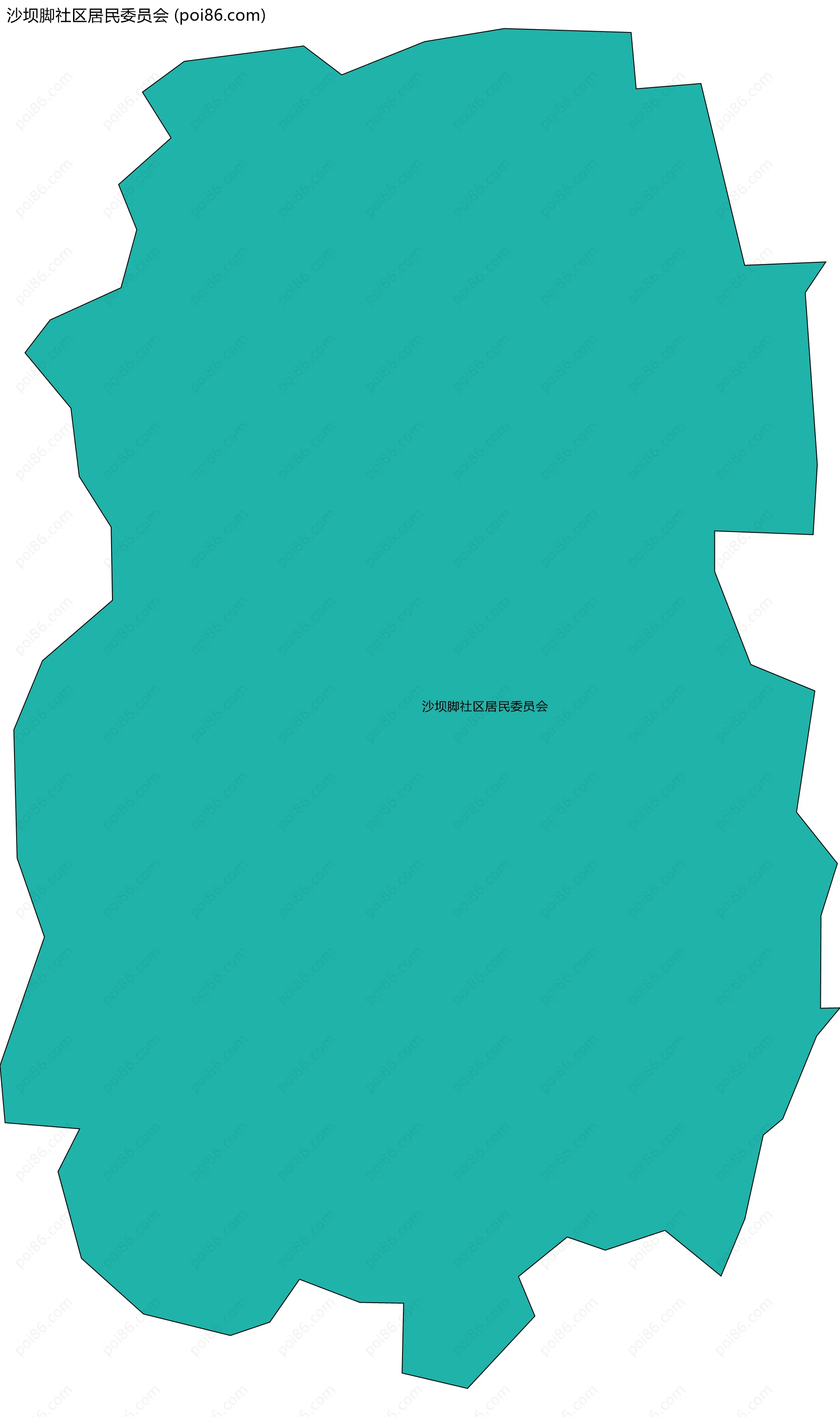 沙坝脚社区居民委员会边界地图