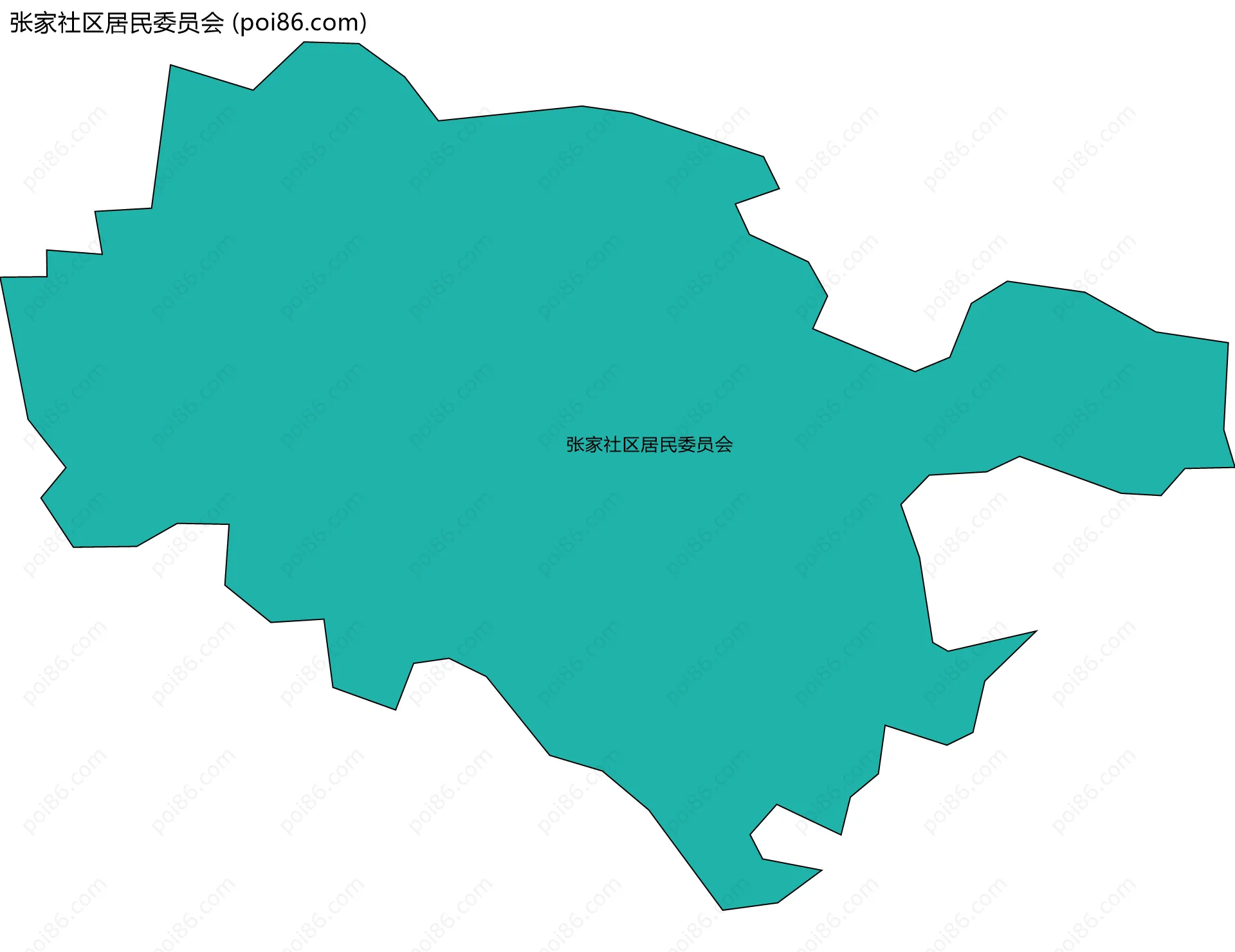张家社区居民委员会边界地图