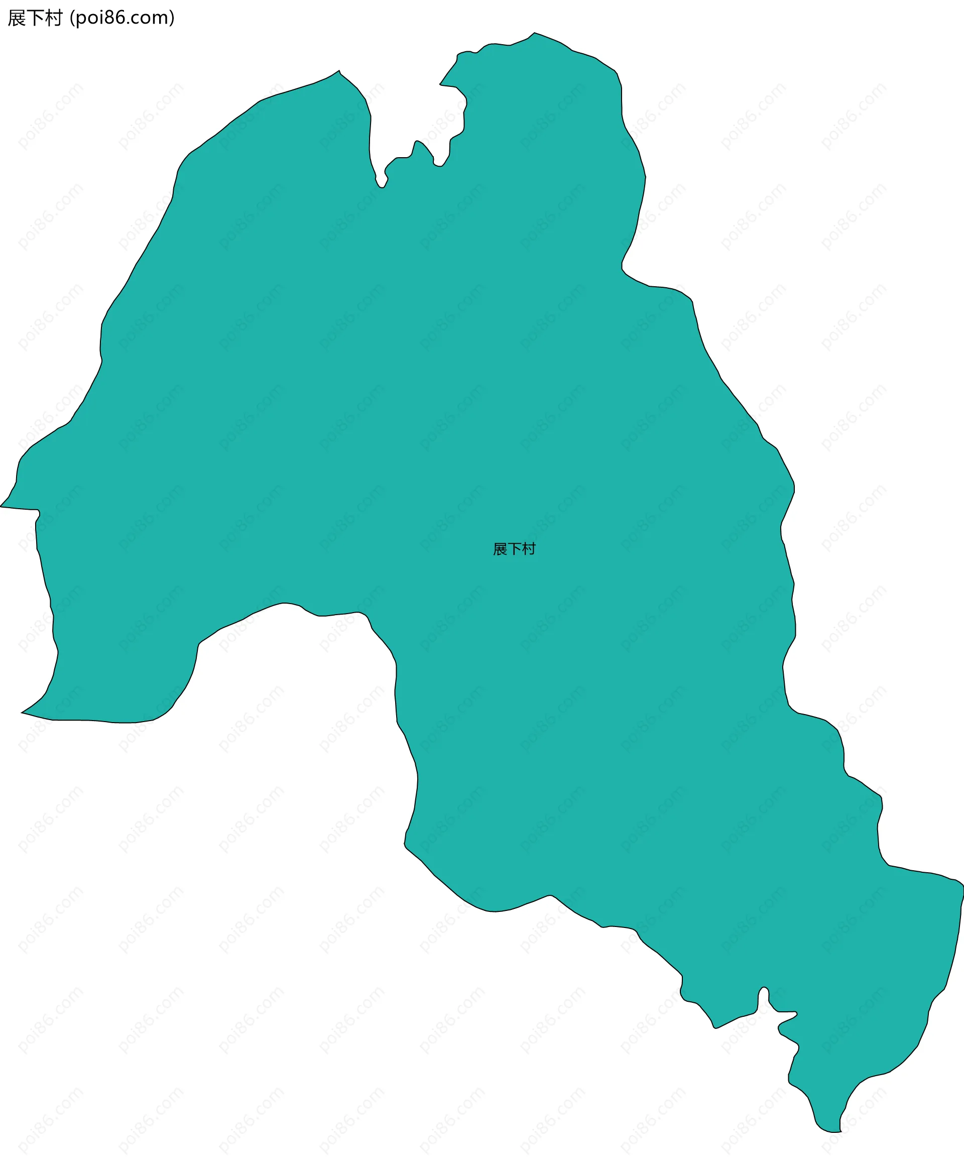 展下村边界地图