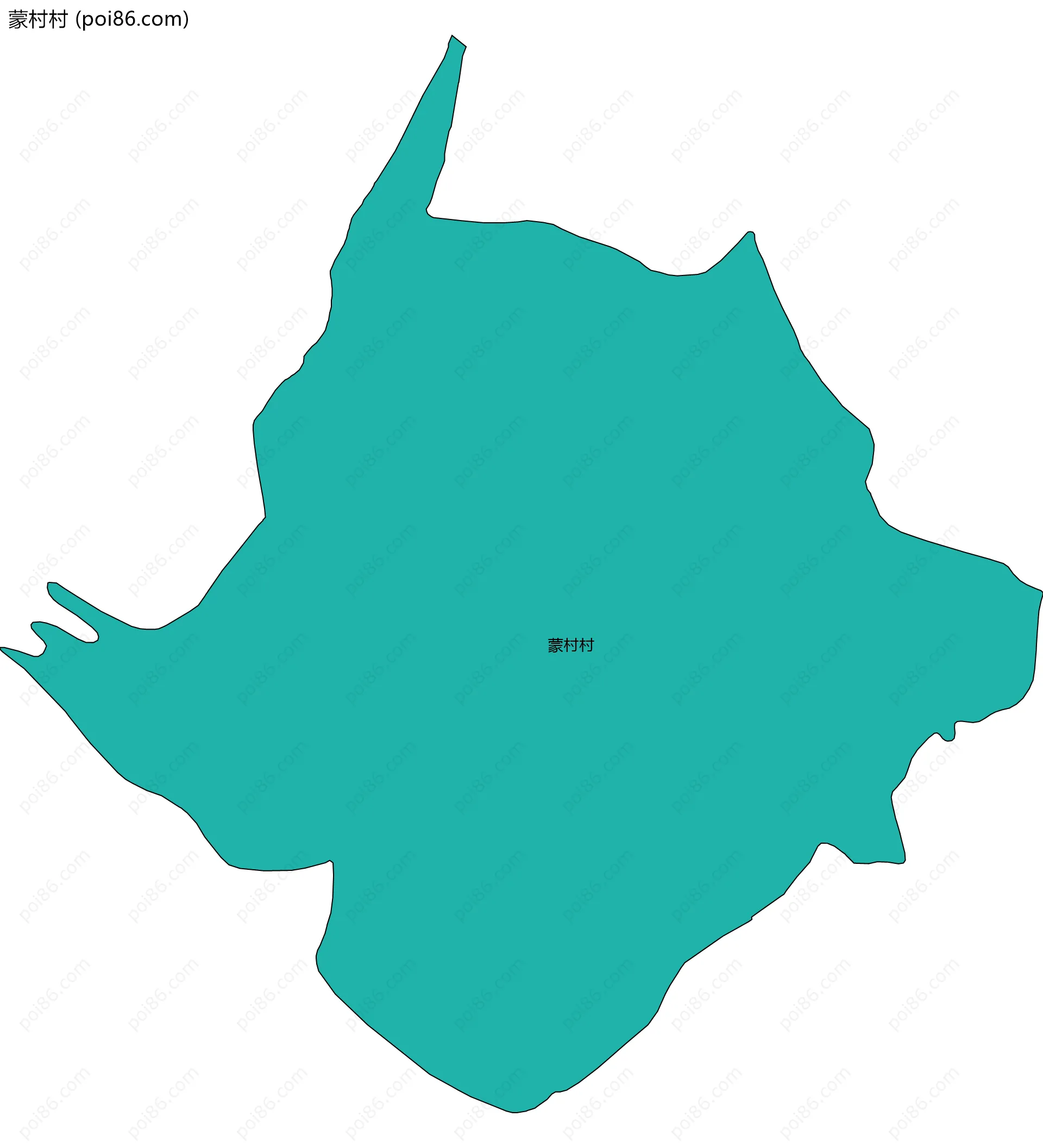 蒙村村边界地图
