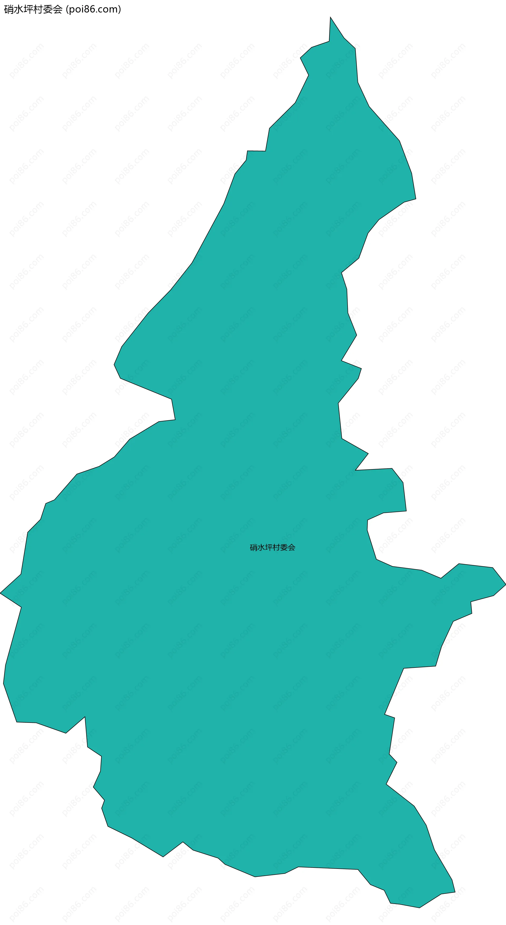 硝水坪村委会边界地图