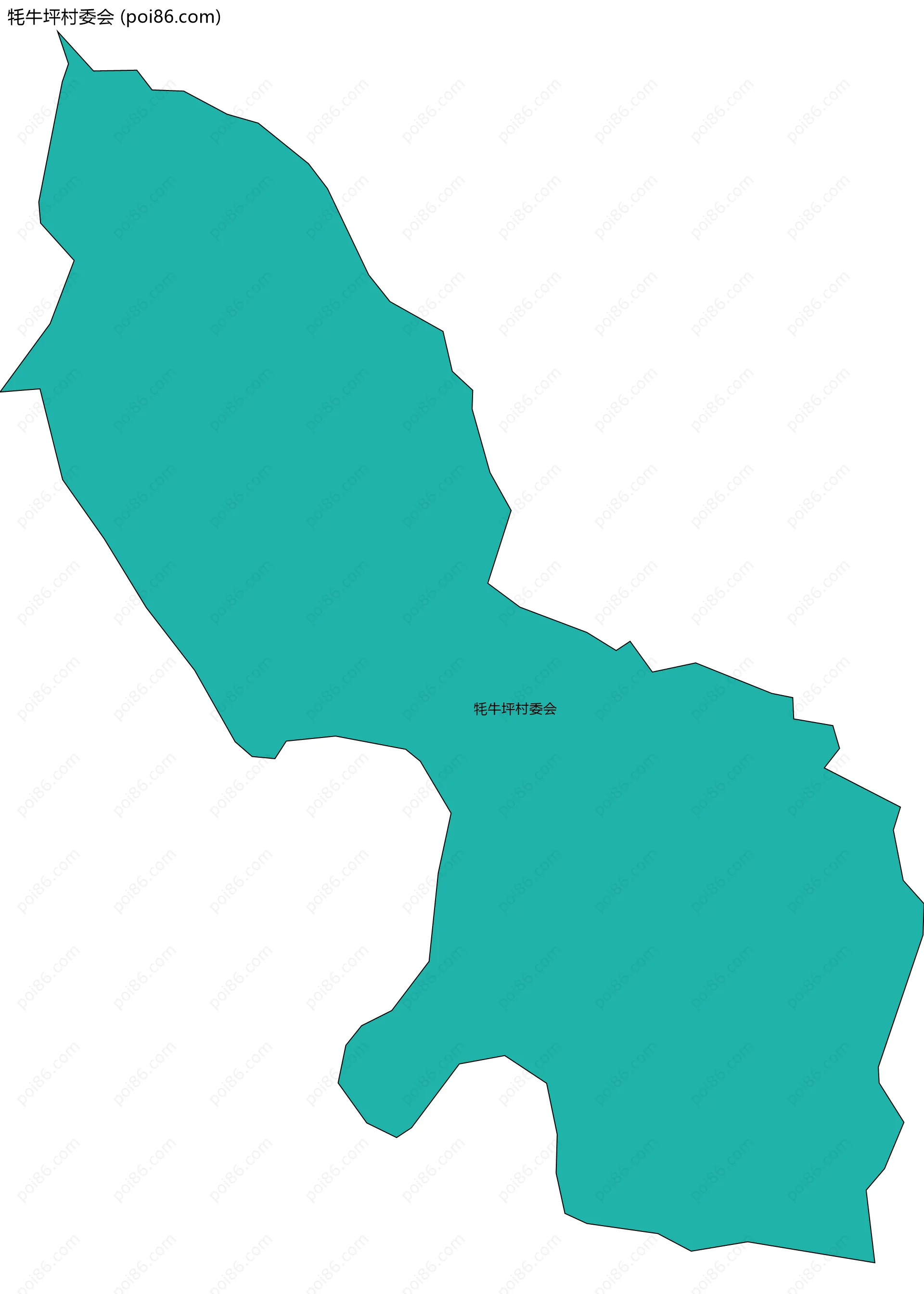 牦牛坪村委会边界地图
