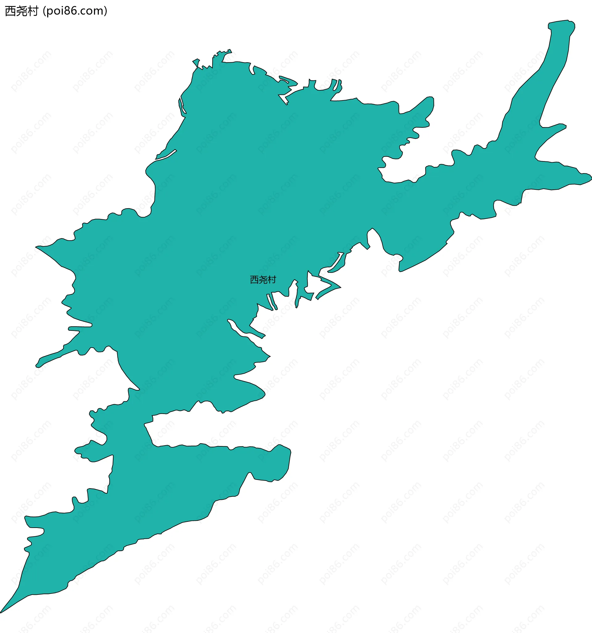 西尧村边界地图