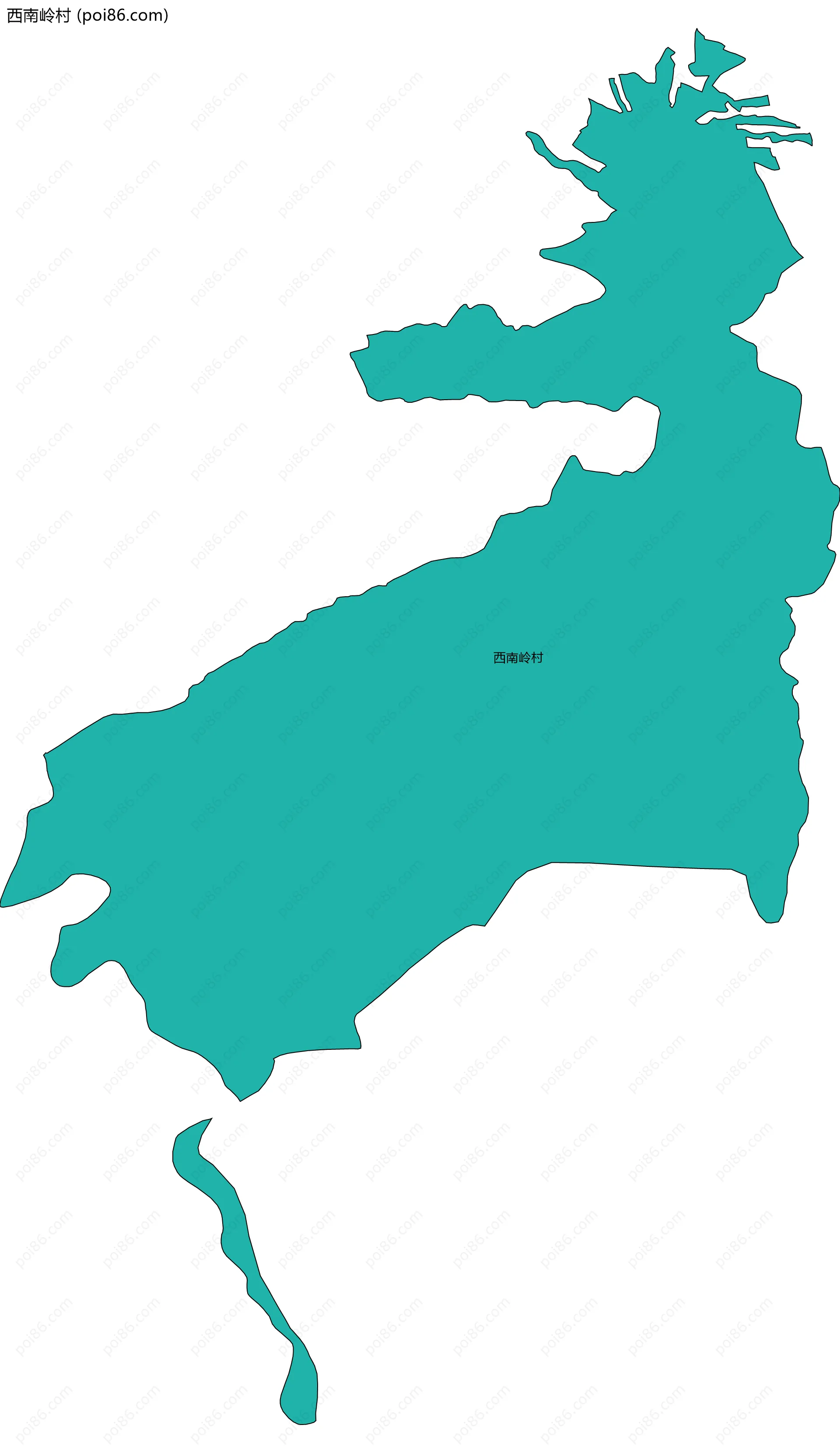 西南岭村边界地图