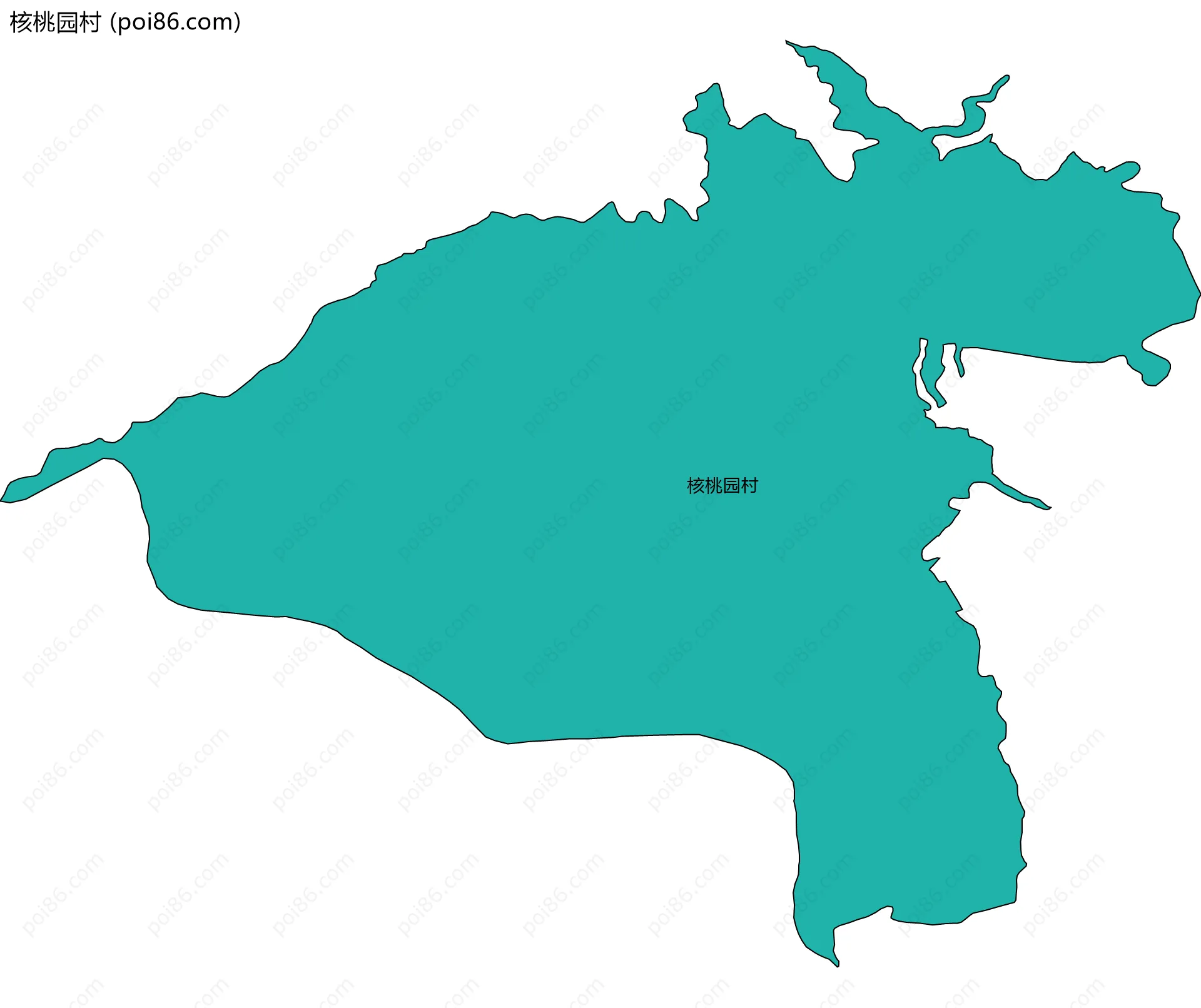 核桃园村边界地图