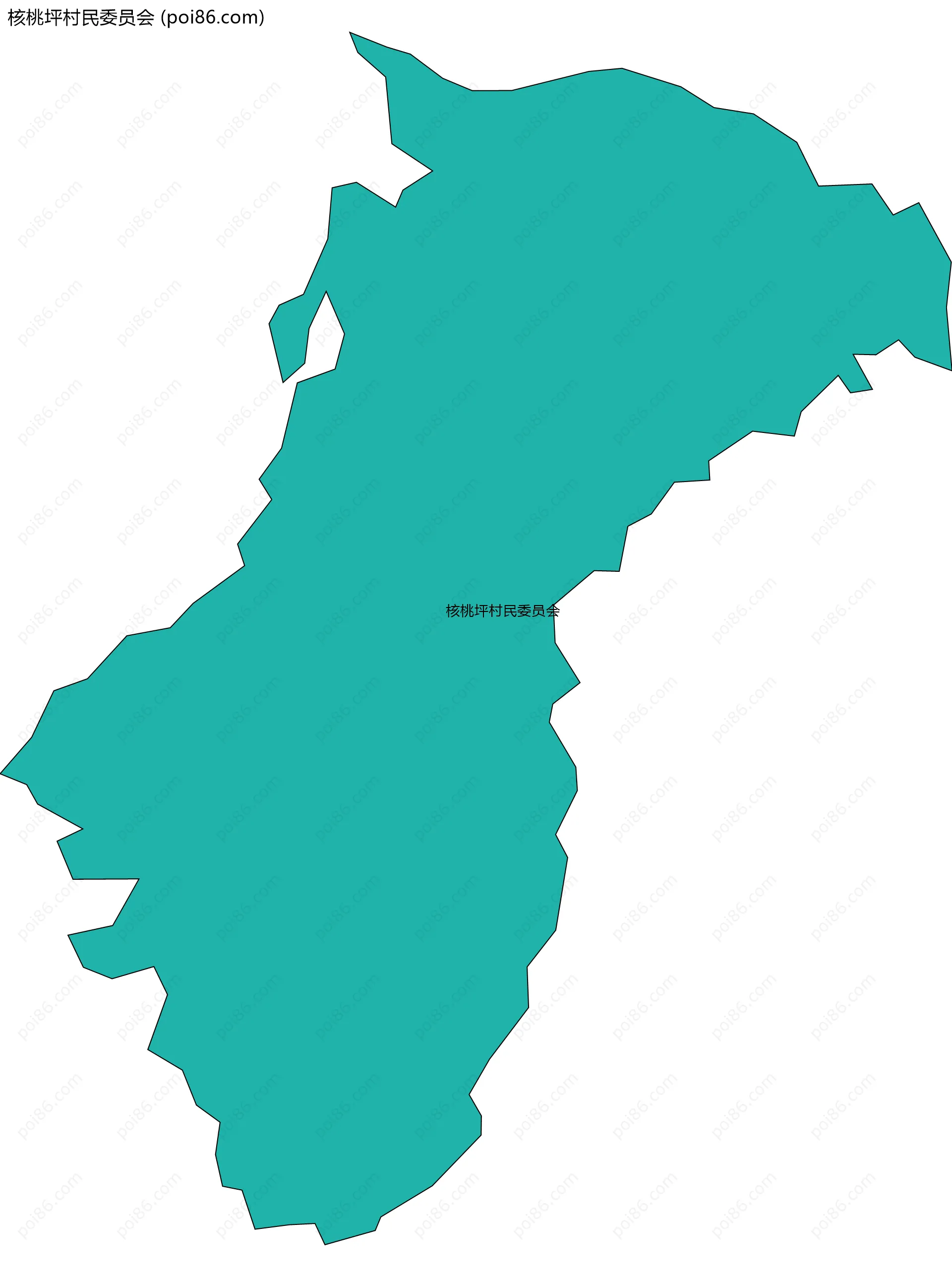 核桃坪村民委员会边界地图