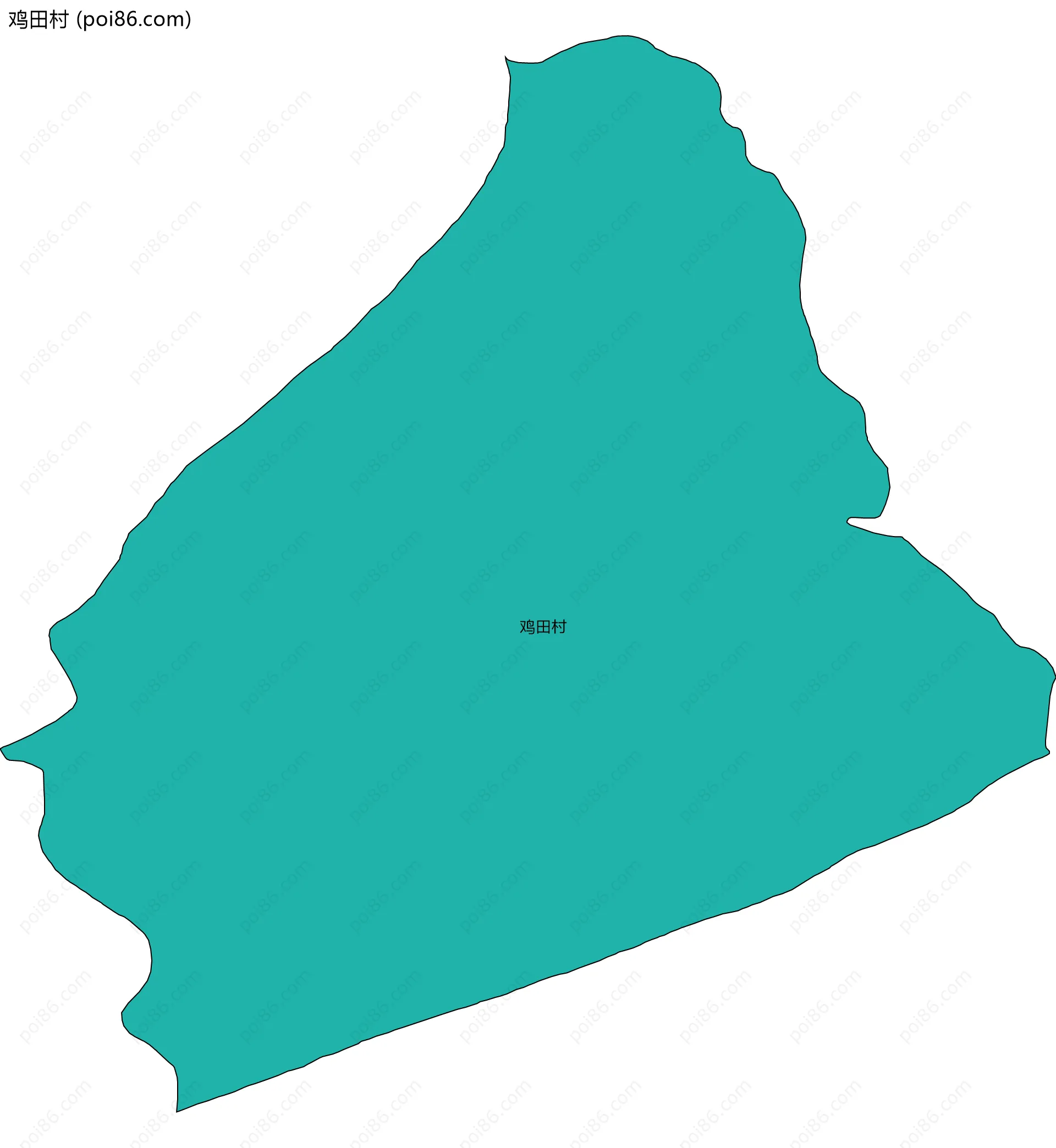 鸡田村边界地图