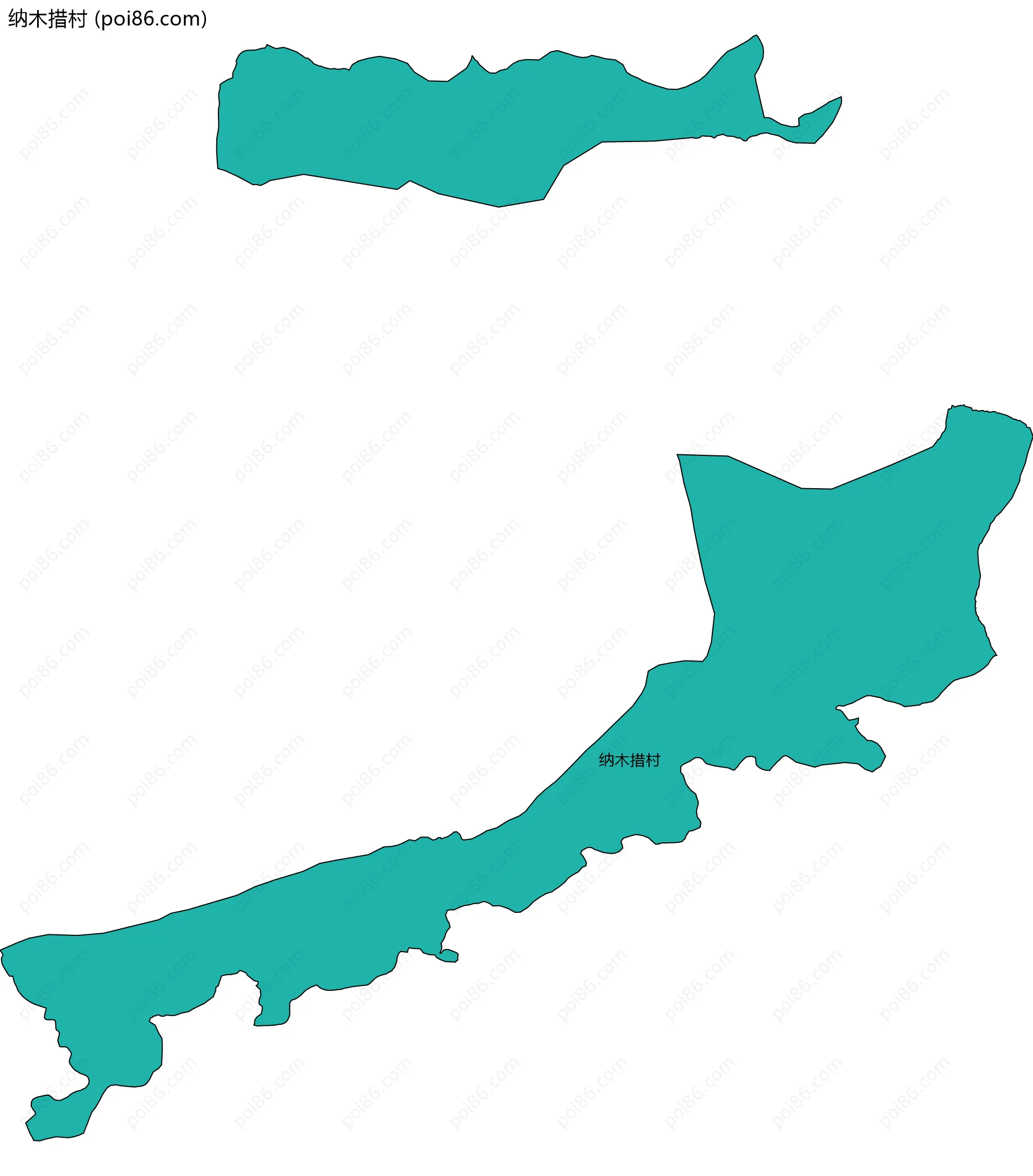 纳木措村边界地图