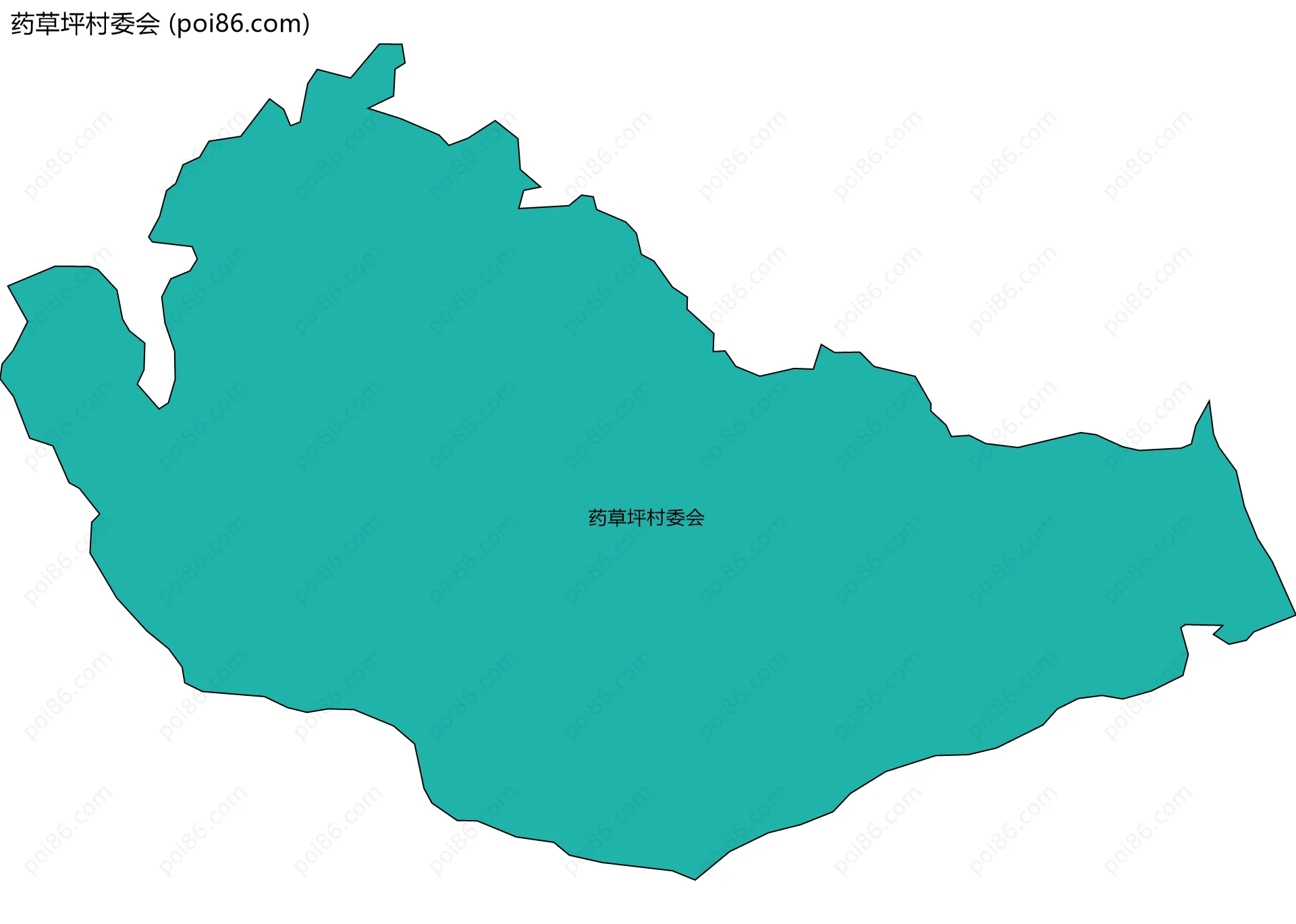 药草坪村委会边界地图
