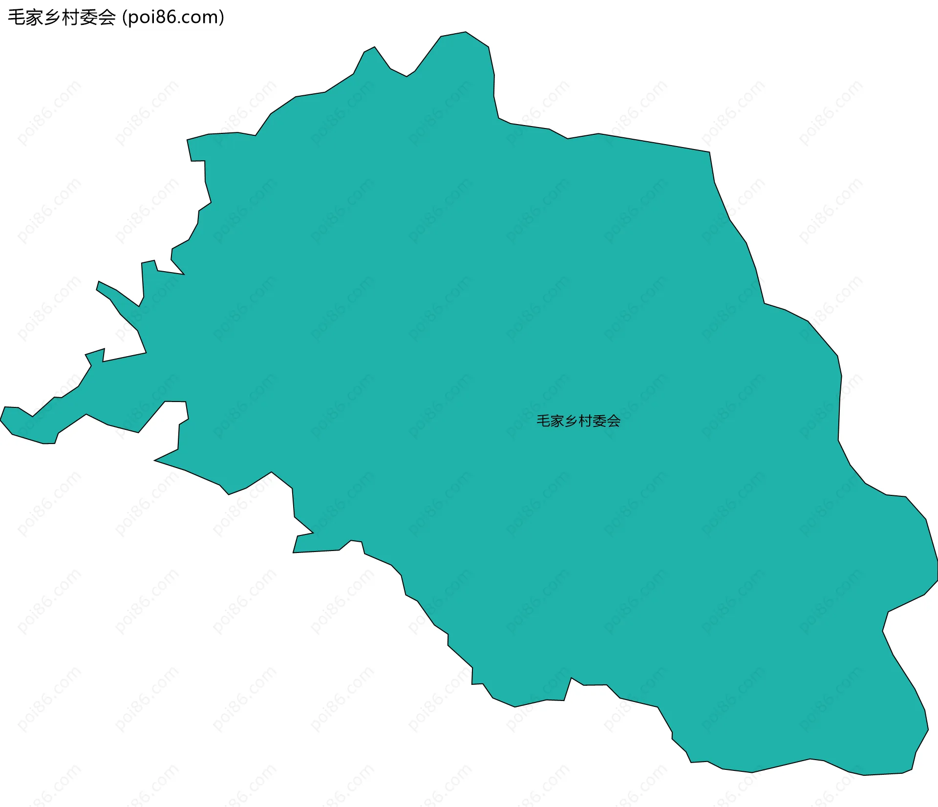 毛家乡村委会边界地图