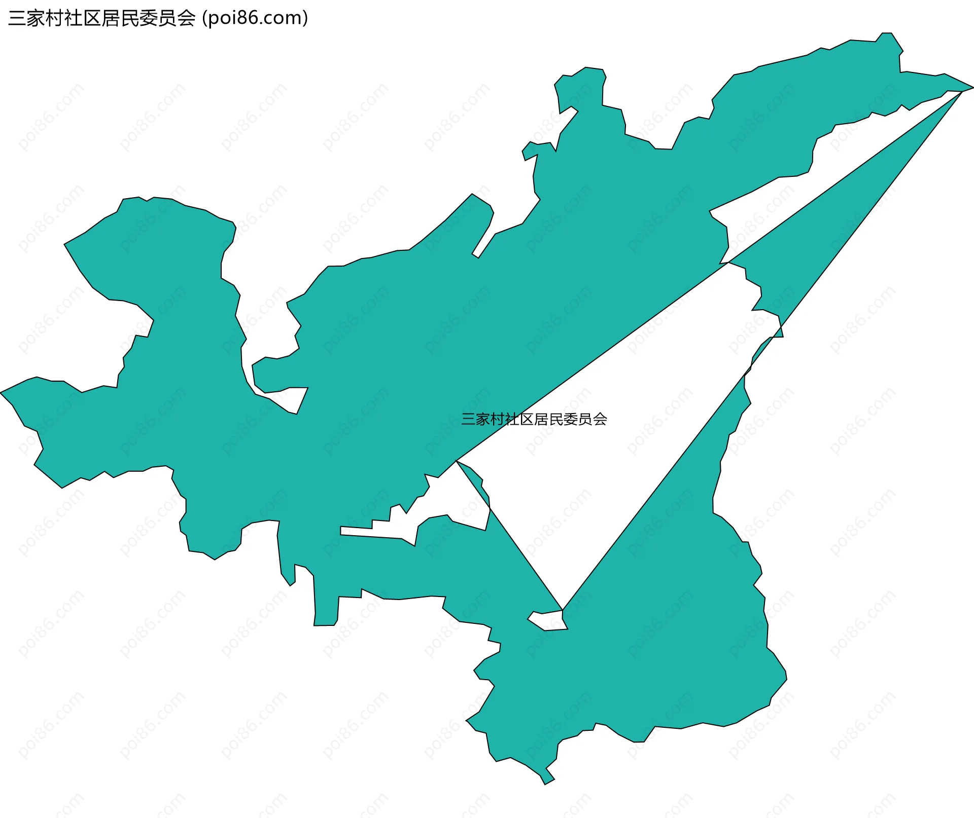 三家村社区居民委员会边界地图