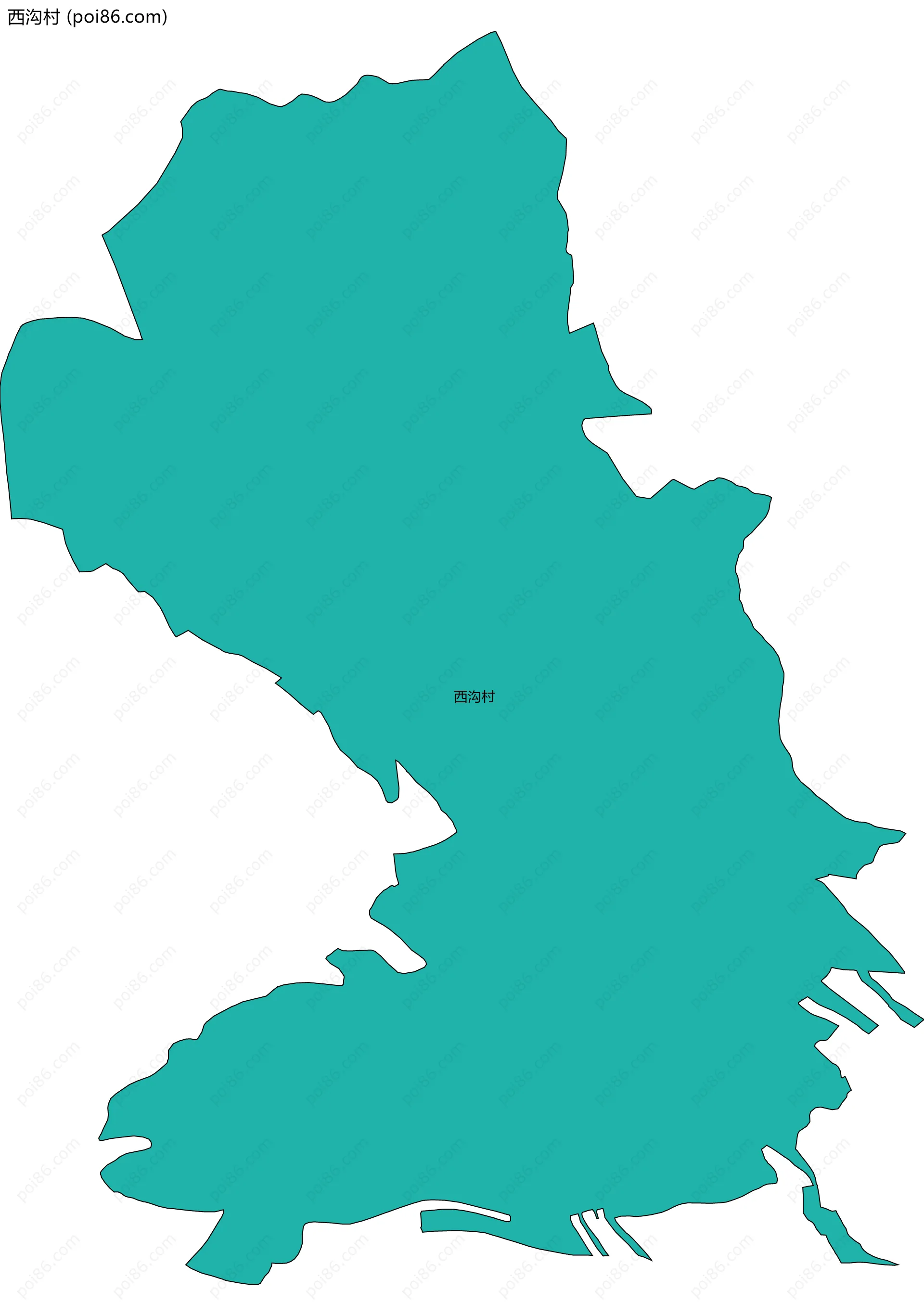 西沟村边界地图